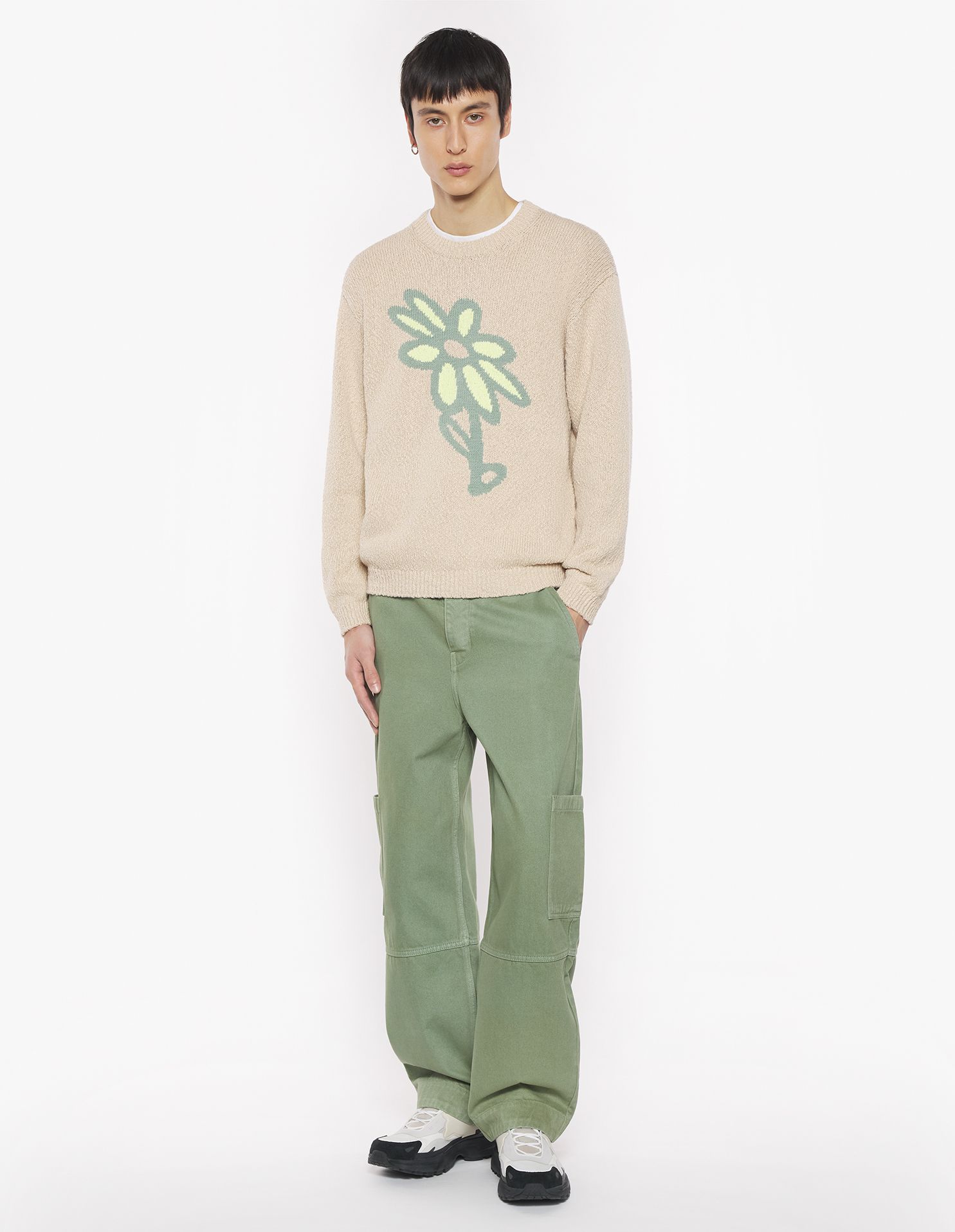Maison Kitsuné - Áo len Daisy Intarsia dáng Comfort