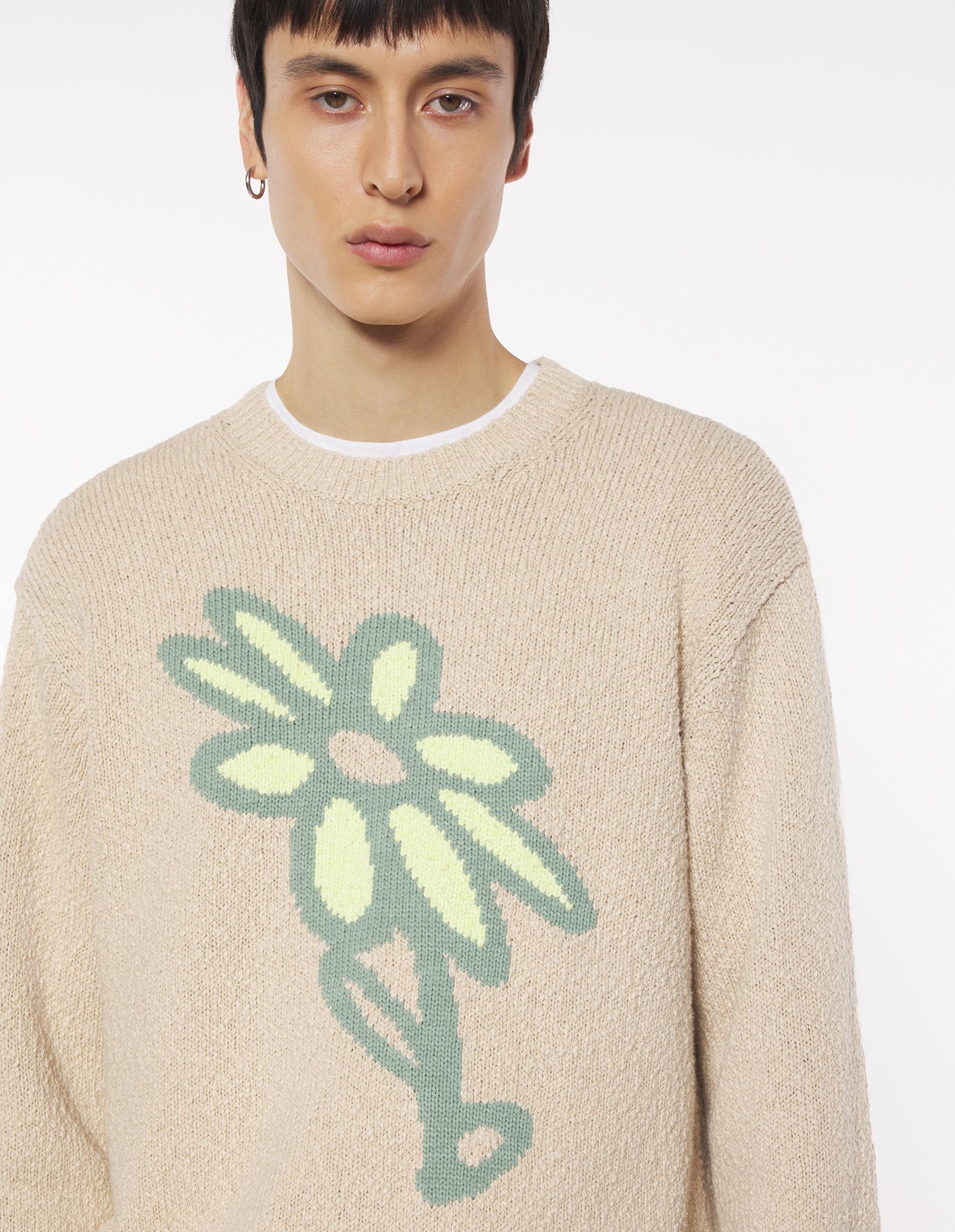 Maison Kitsuné - Áo len Daisy Intarsia dáng Comfort