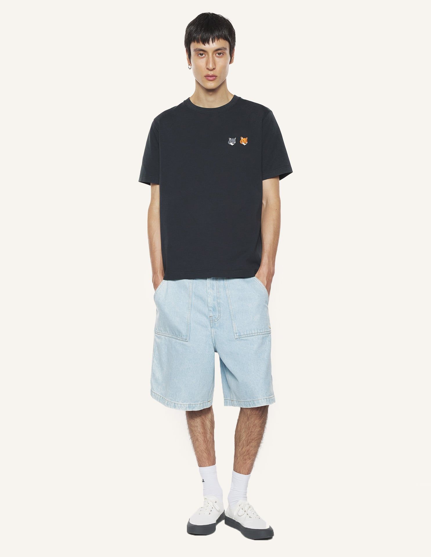 Maison Kitsuné - Áo thun nữ Double Fox Head dáng Regular