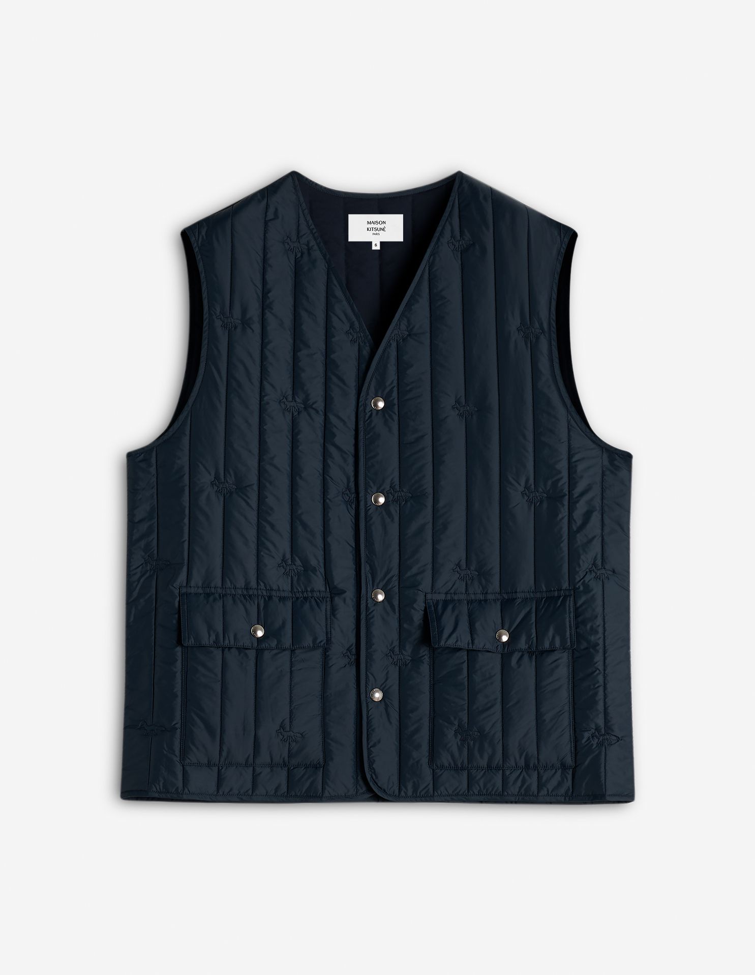 Maison Kitsuné - Áo khoác chần bông không tay dáng Regular