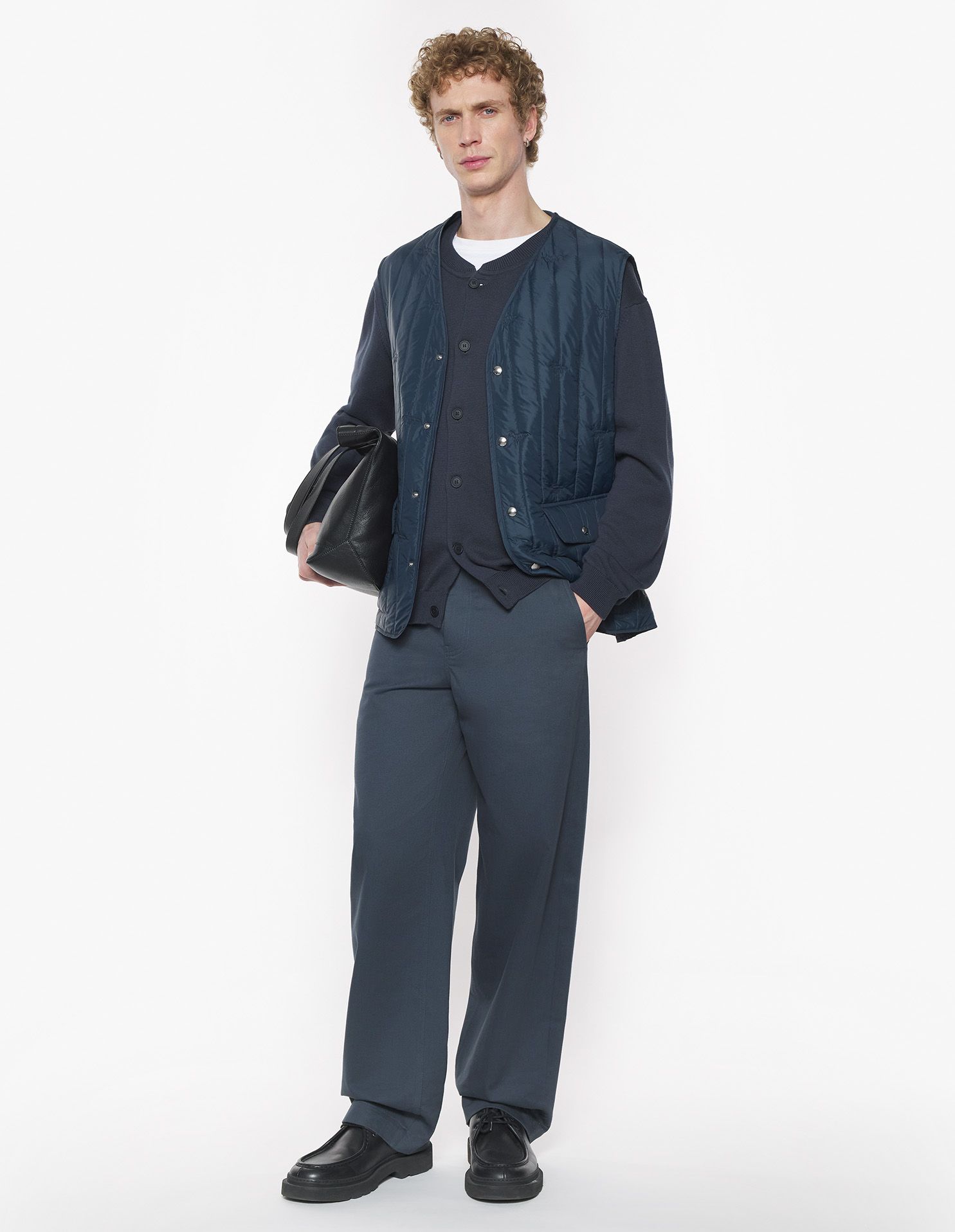 Maison Kitsuné - Áo khoác chần bông không tay dáng Regular