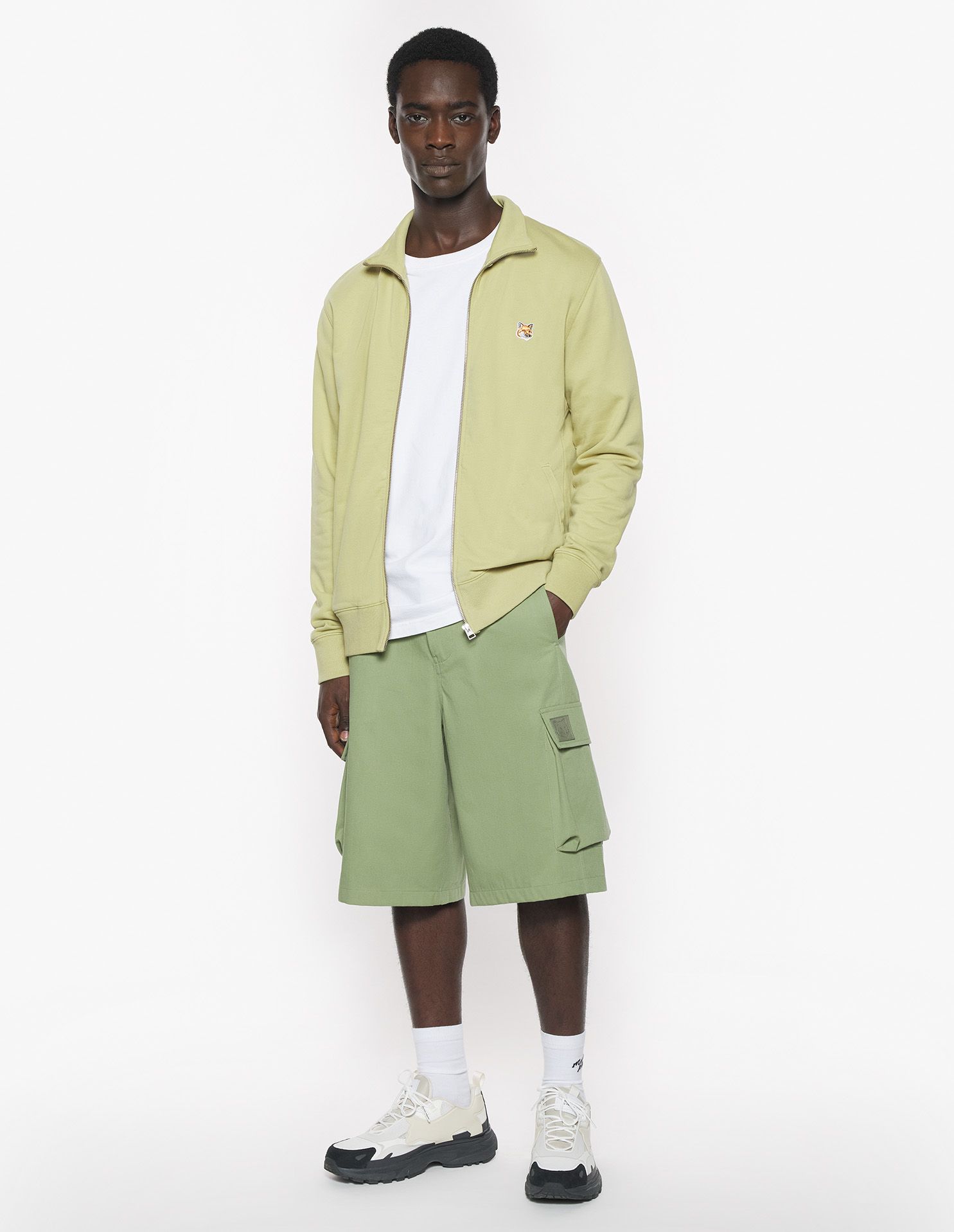 Maison Kitsuné - Áo nỉ kéo khóa Fox Head Patch dáng Relaxed