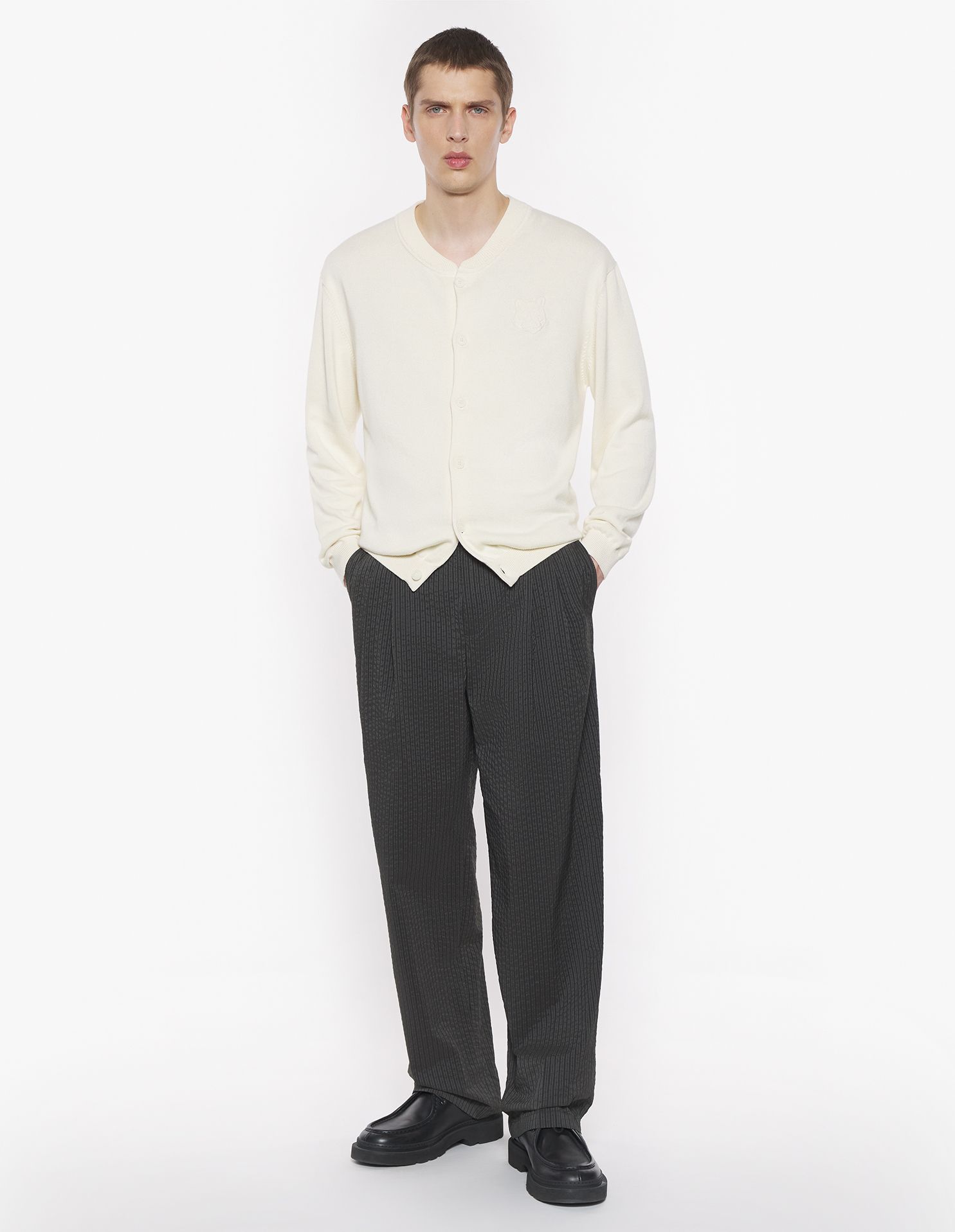 Maison Kitsuné - Áo khoác dệt kim Bold Fox Head dáng Regular