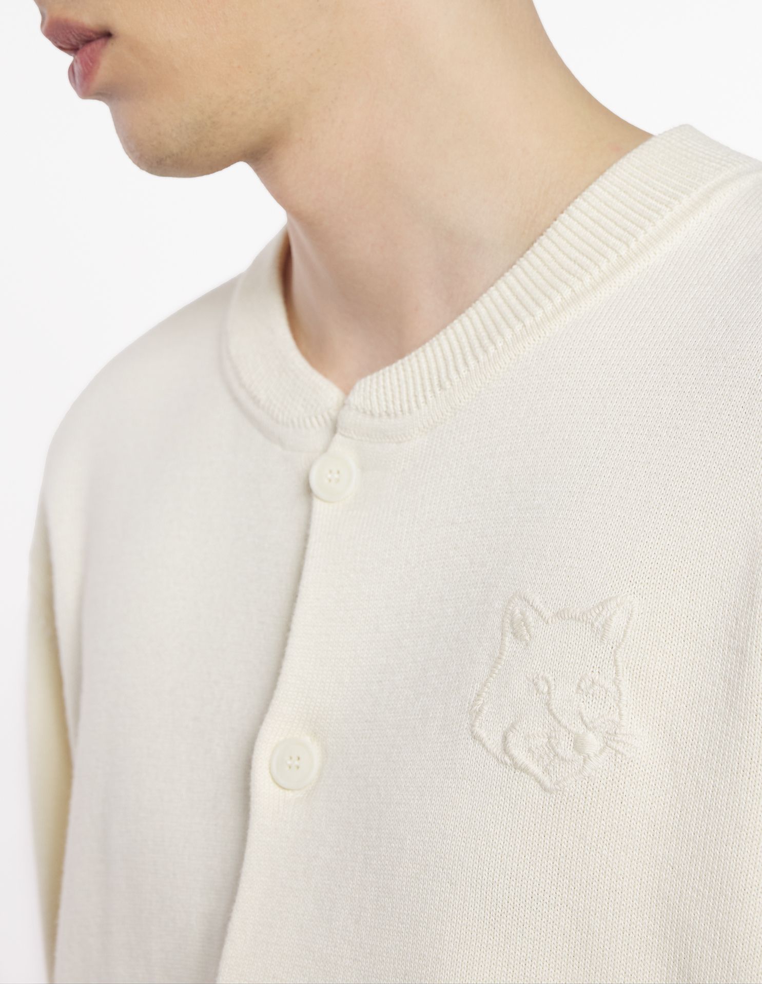 Maison Kitsuné - Áo khoác dệt kim Bold Fox Head dáng Regular