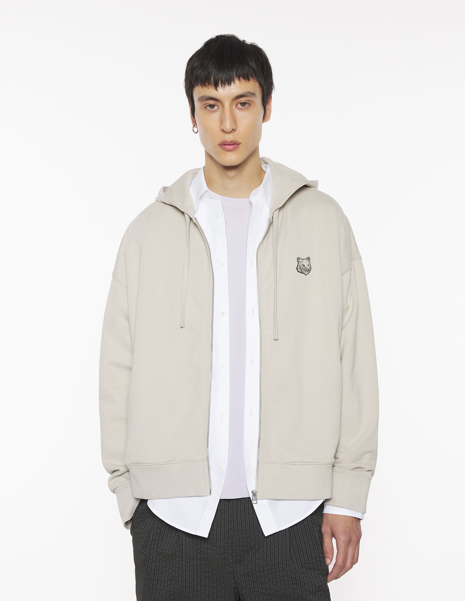 Maison Kitsuné - Áo hoodie Bold Fox Head  kéo khóa dáng Oversize