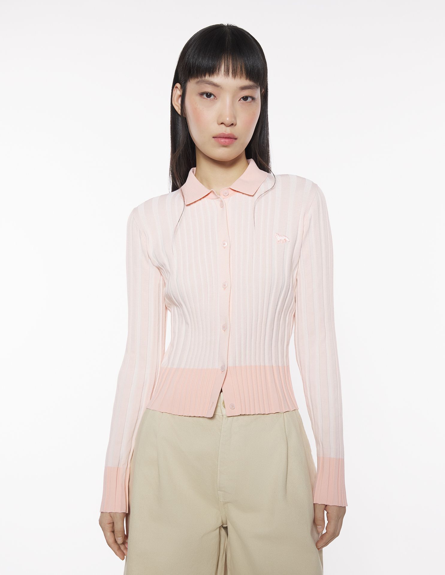 Maison Kitsuné - Áo cardigan Baby Fox xếp ly dáng Fitted