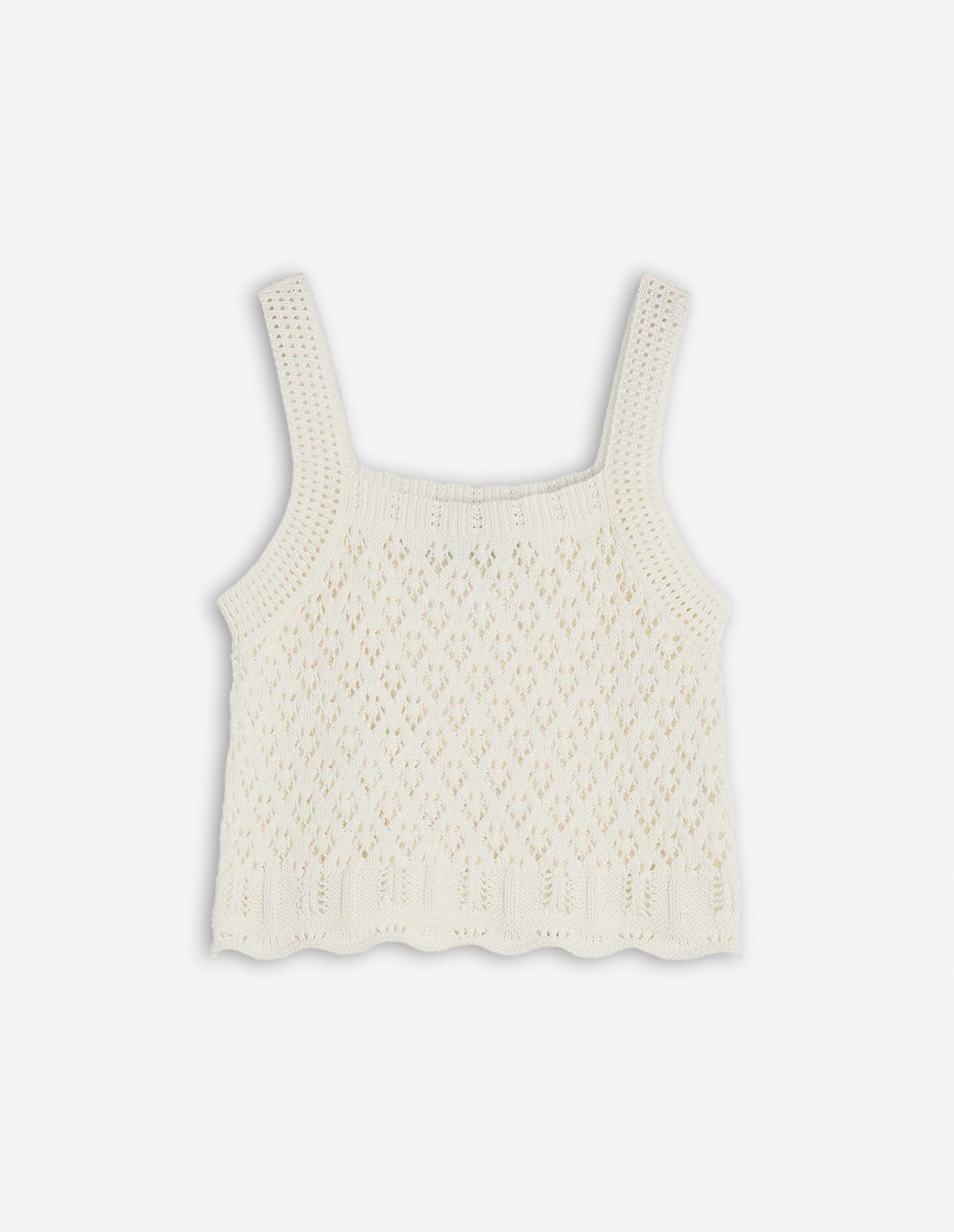 Maison Kitsuné - Áo dáng dệt kim phối ren dáng Cropped