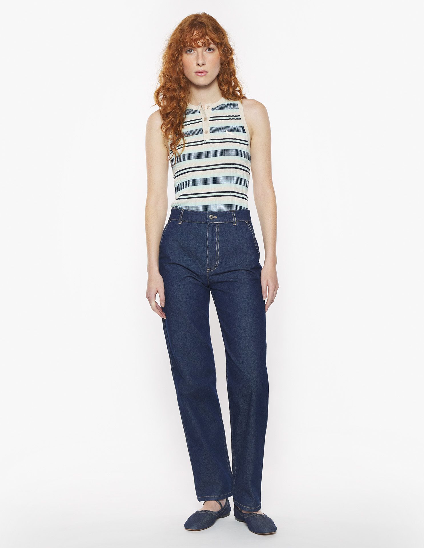 Maison Kitsuné - Quần jean denim dáng Straight