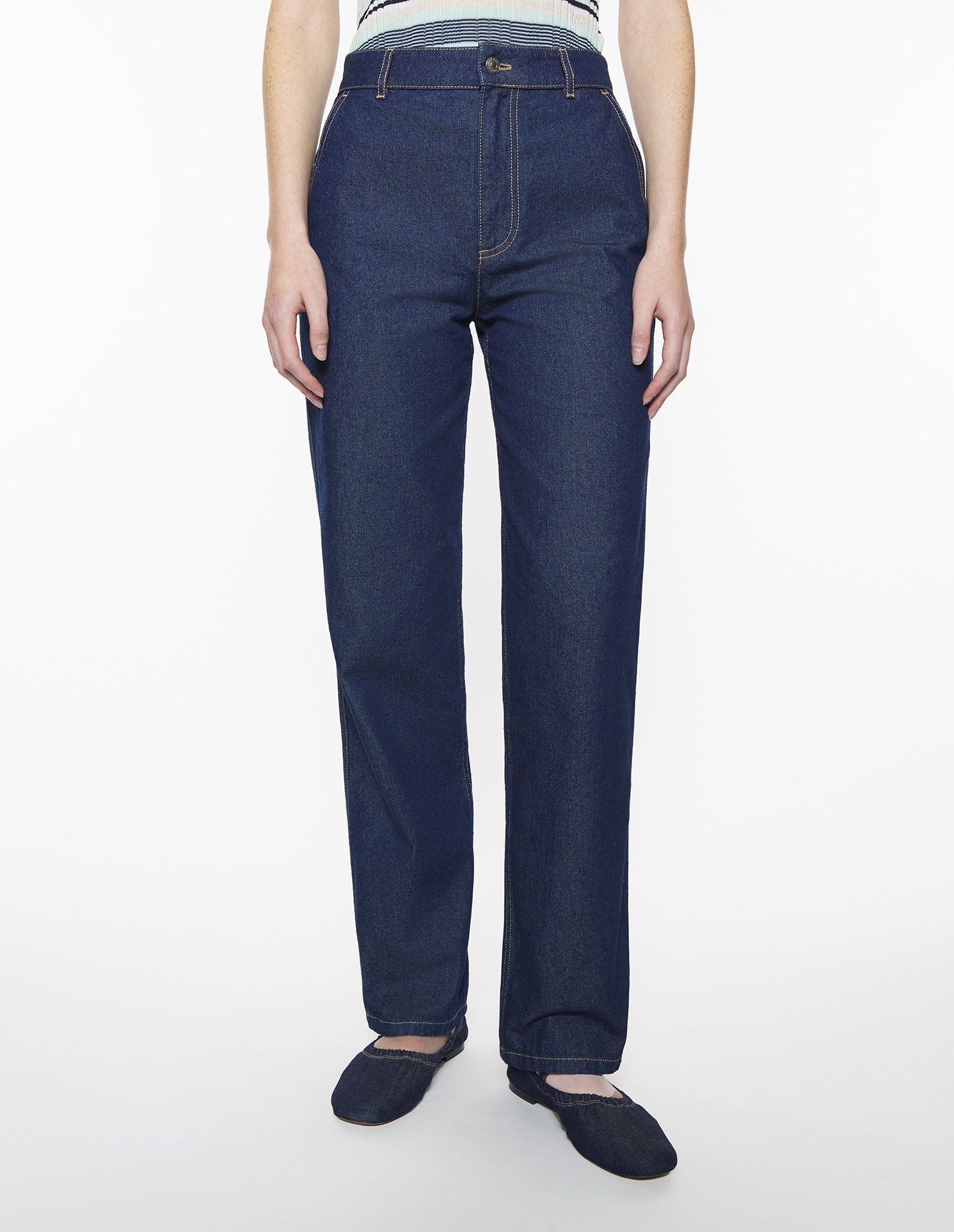 Maison Kitsuné - Quần jean denim dáng Straight
