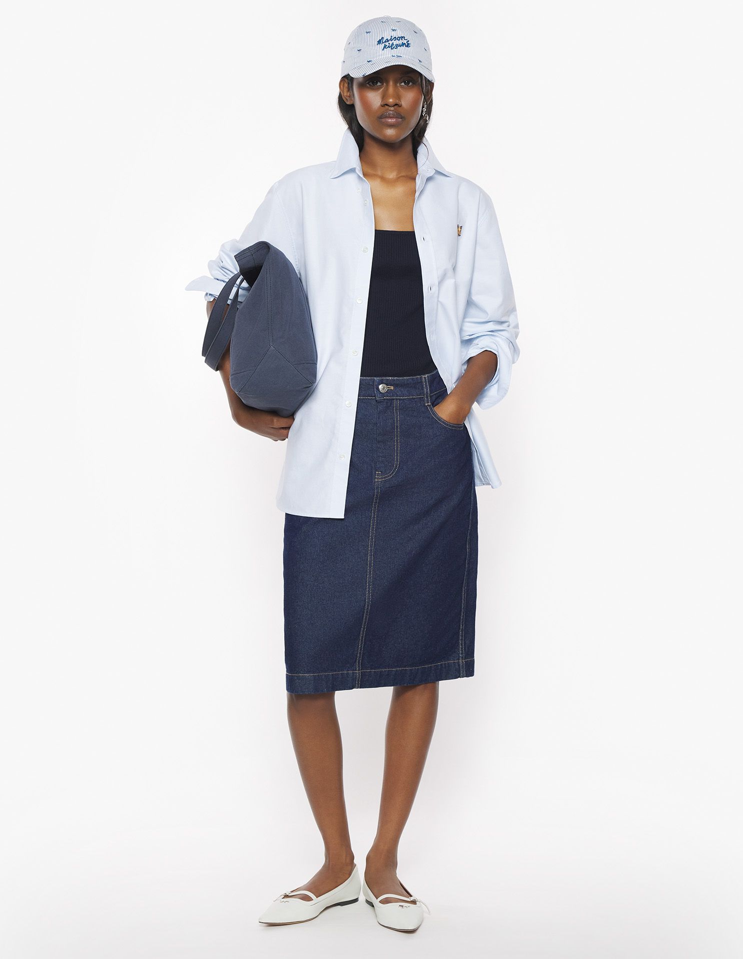 Chân váy denim dáng straight
