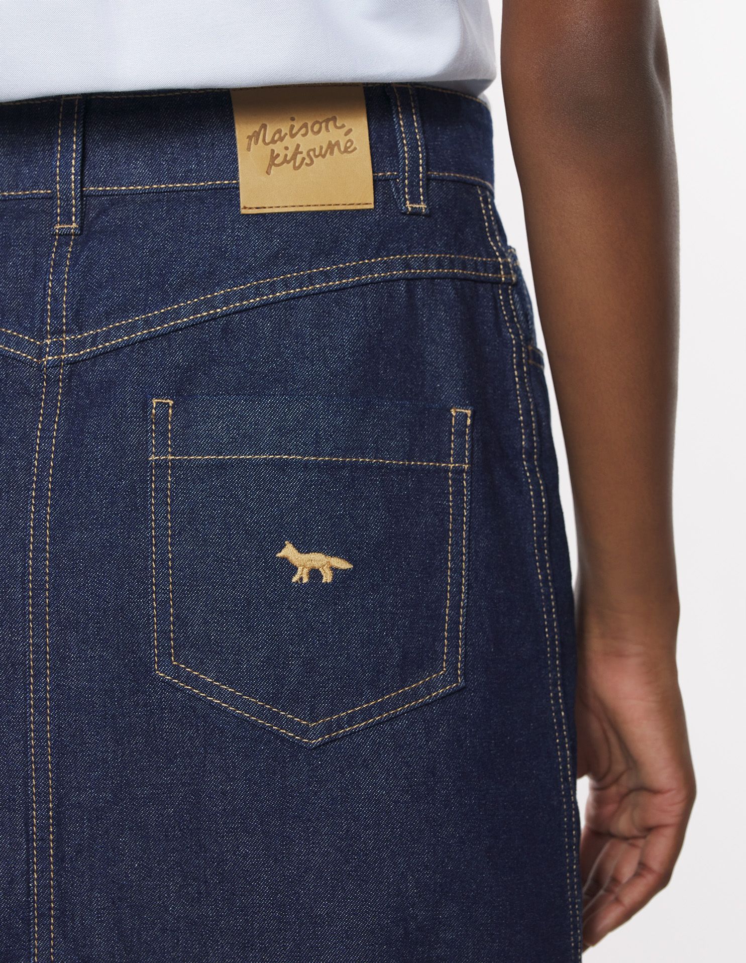 Maison Kitsuné - Chân váy denim dáng straight
