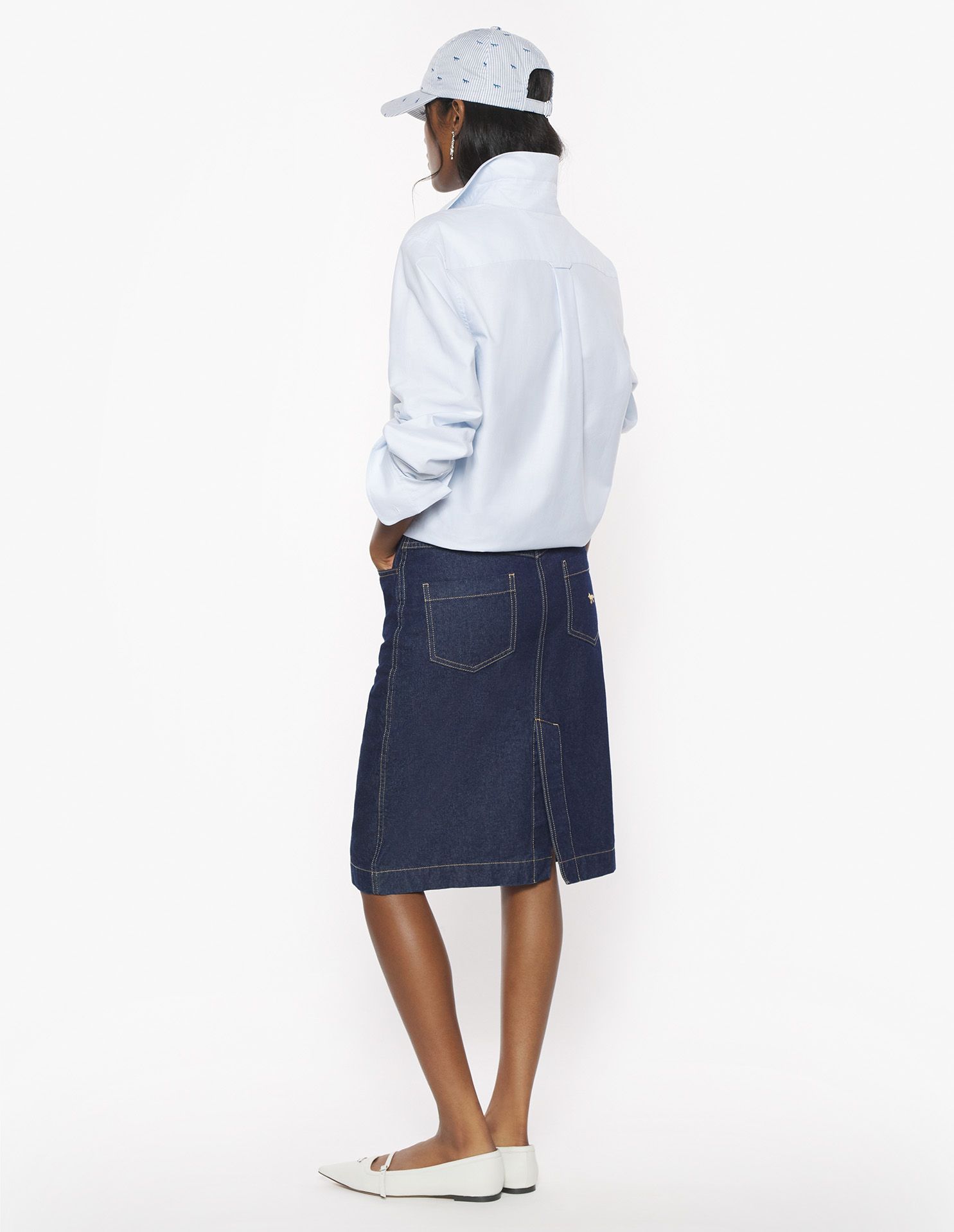 Maison Kitsuné - Chân váy denim dáng straight