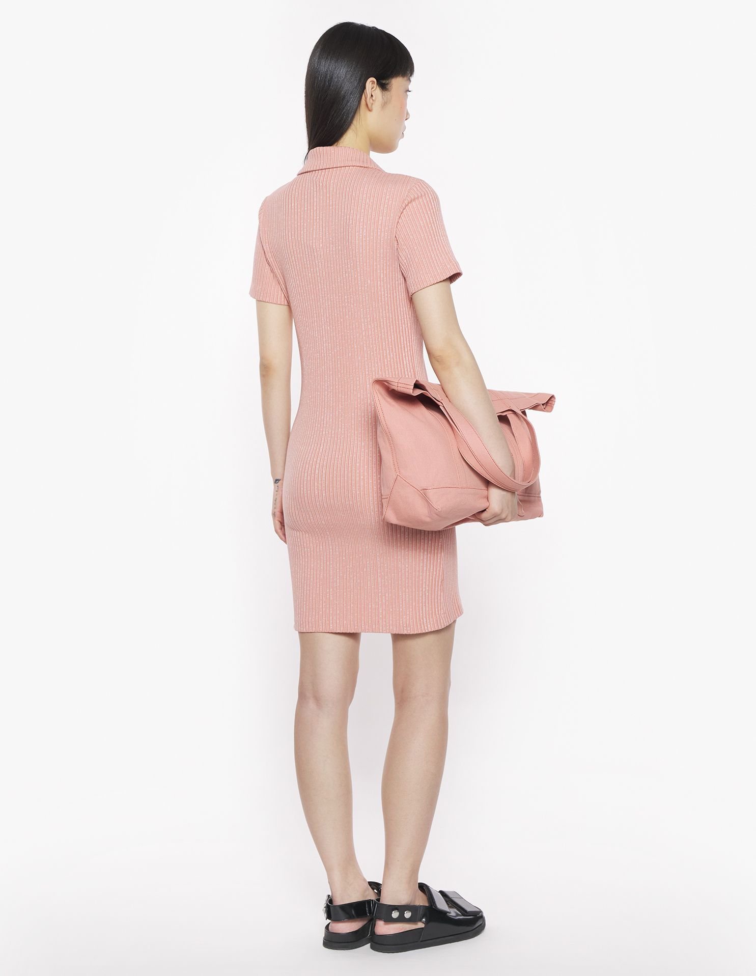Maison Kitsuné - Đầm polo Maison Kitsune Handwriting viền gân dáng Mini