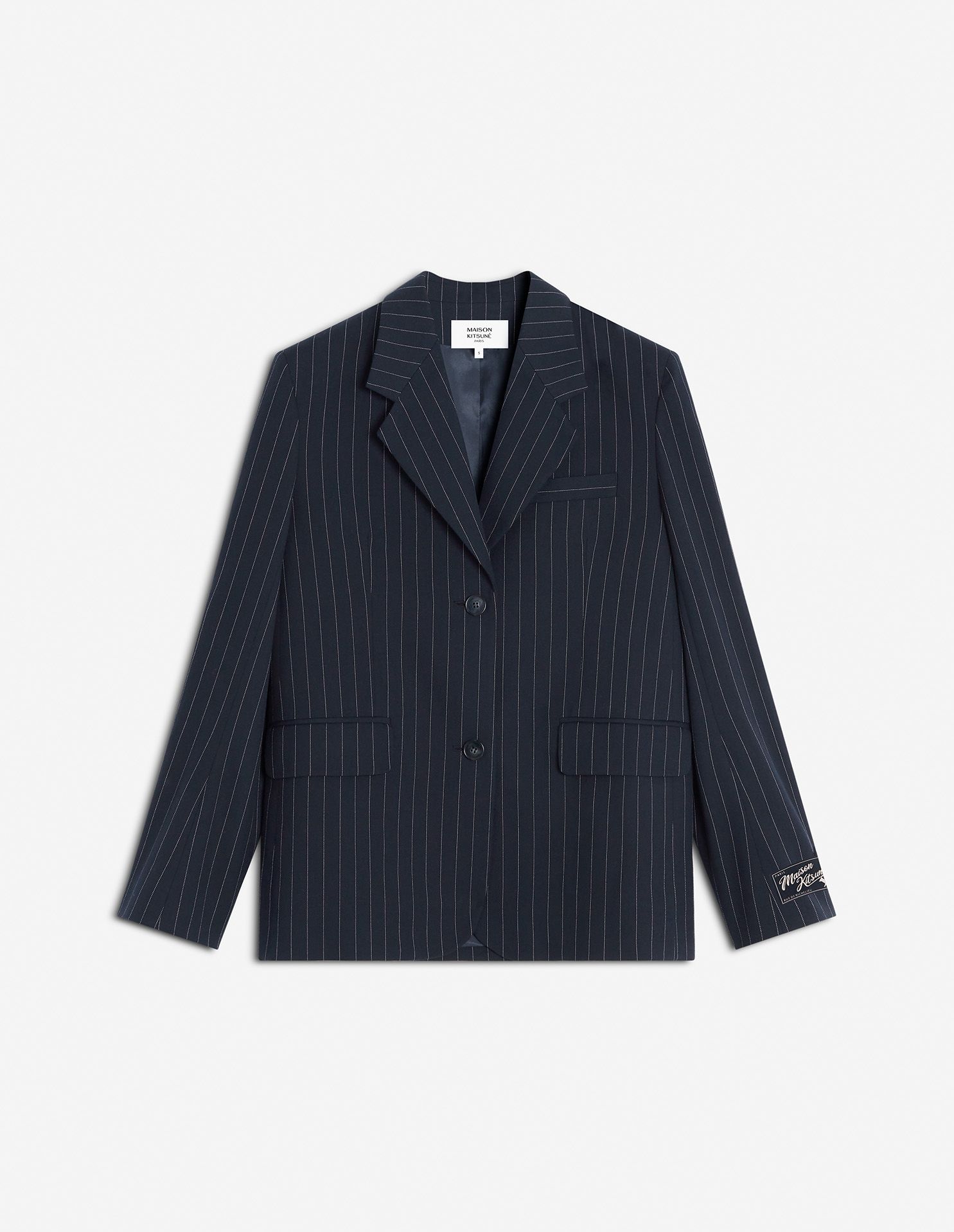 Maison Kitsuné - Áo khoác vest kẻ sọc dáng Relaxed