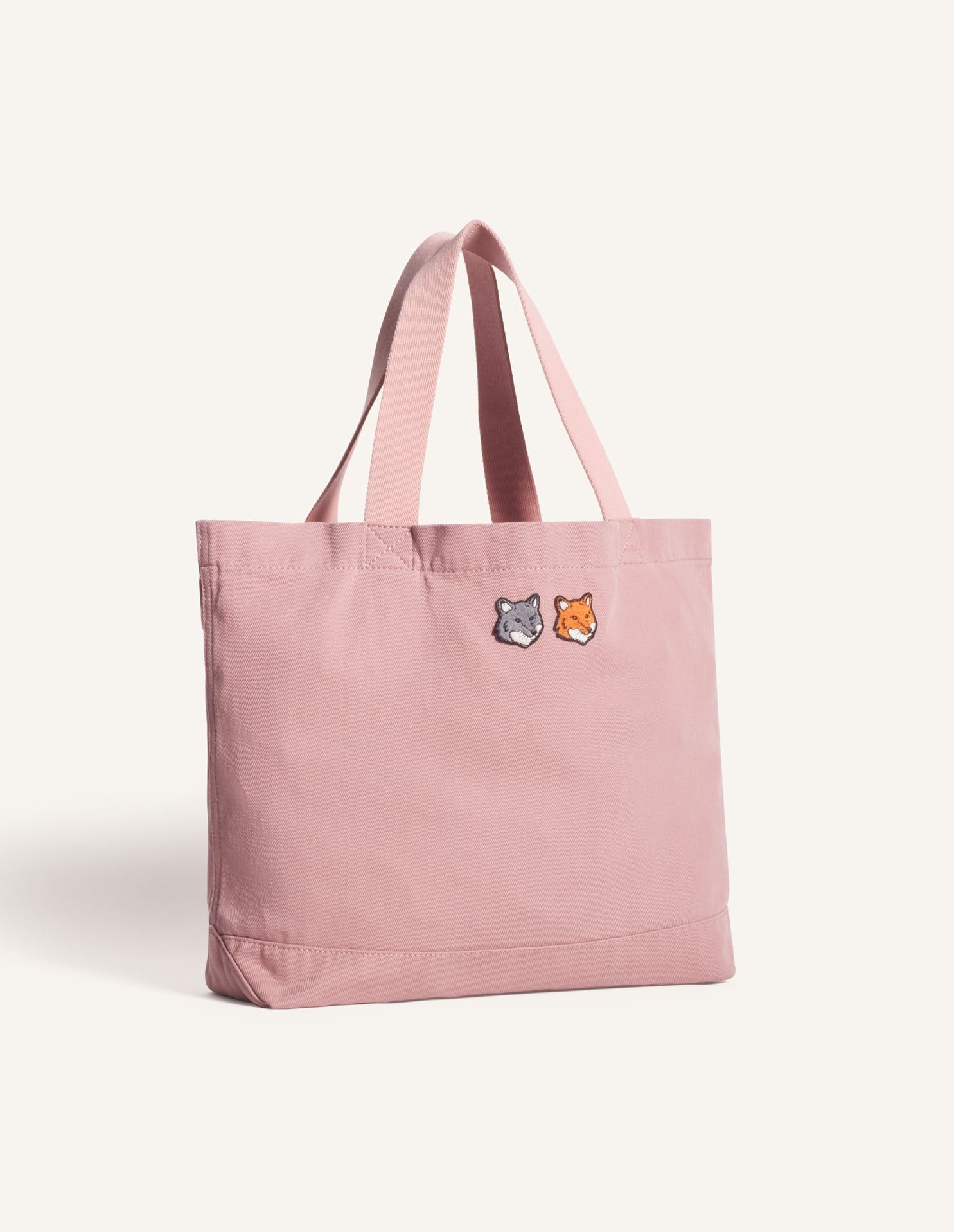 Maison Kitsuné - Túi tote Double Fox Head bạc màu