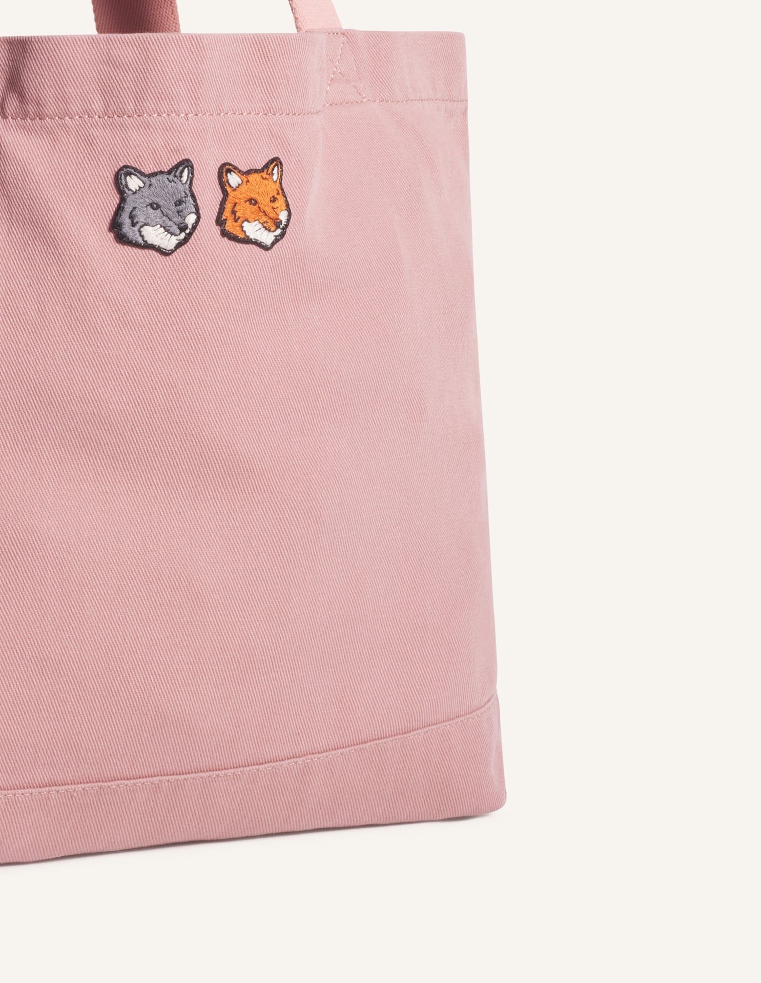 Maison Kitsuné - Túi tote Double Fox Head bạc màu