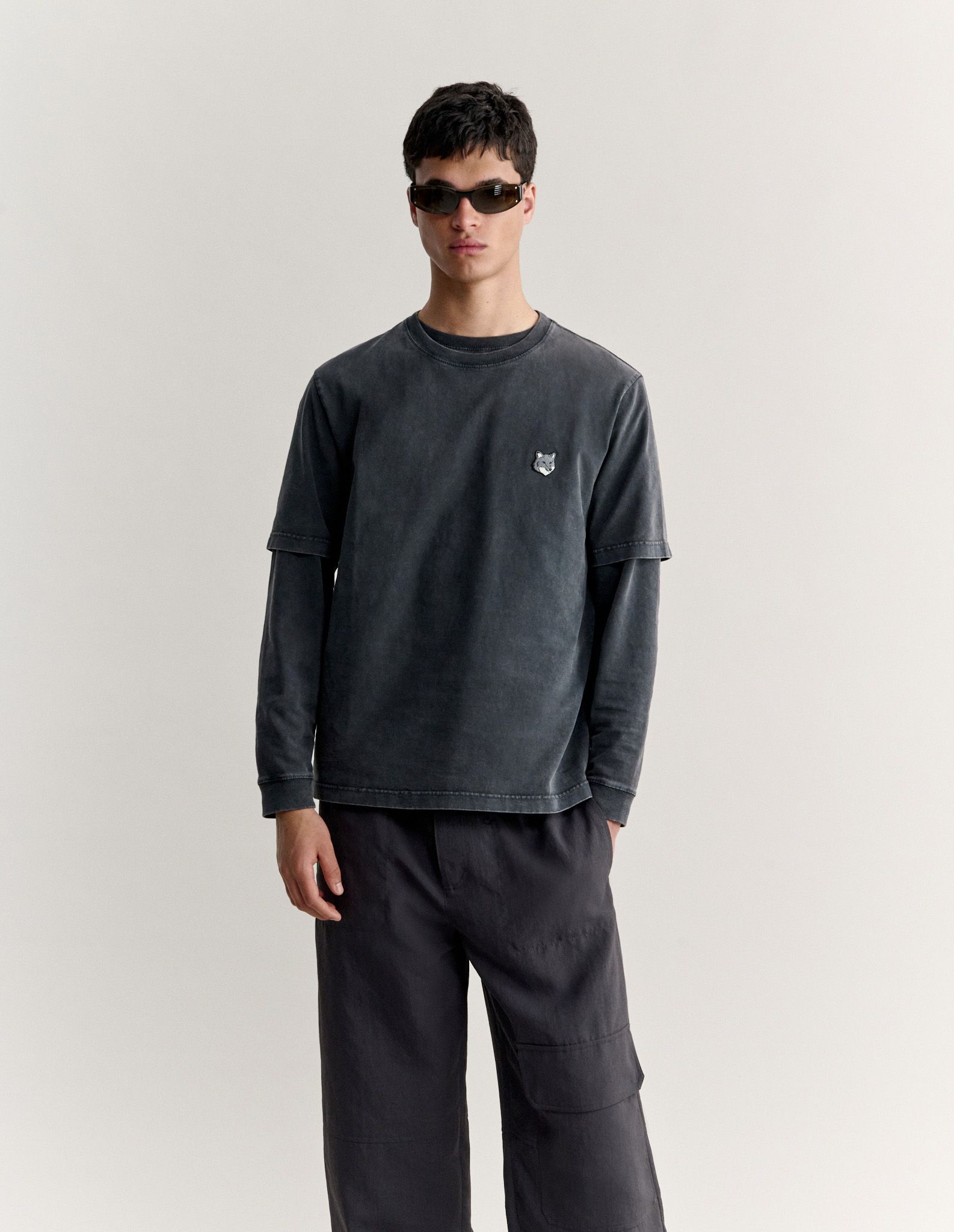 Maison Kitsuné - Áo thun nam Fox Head dáng comfort