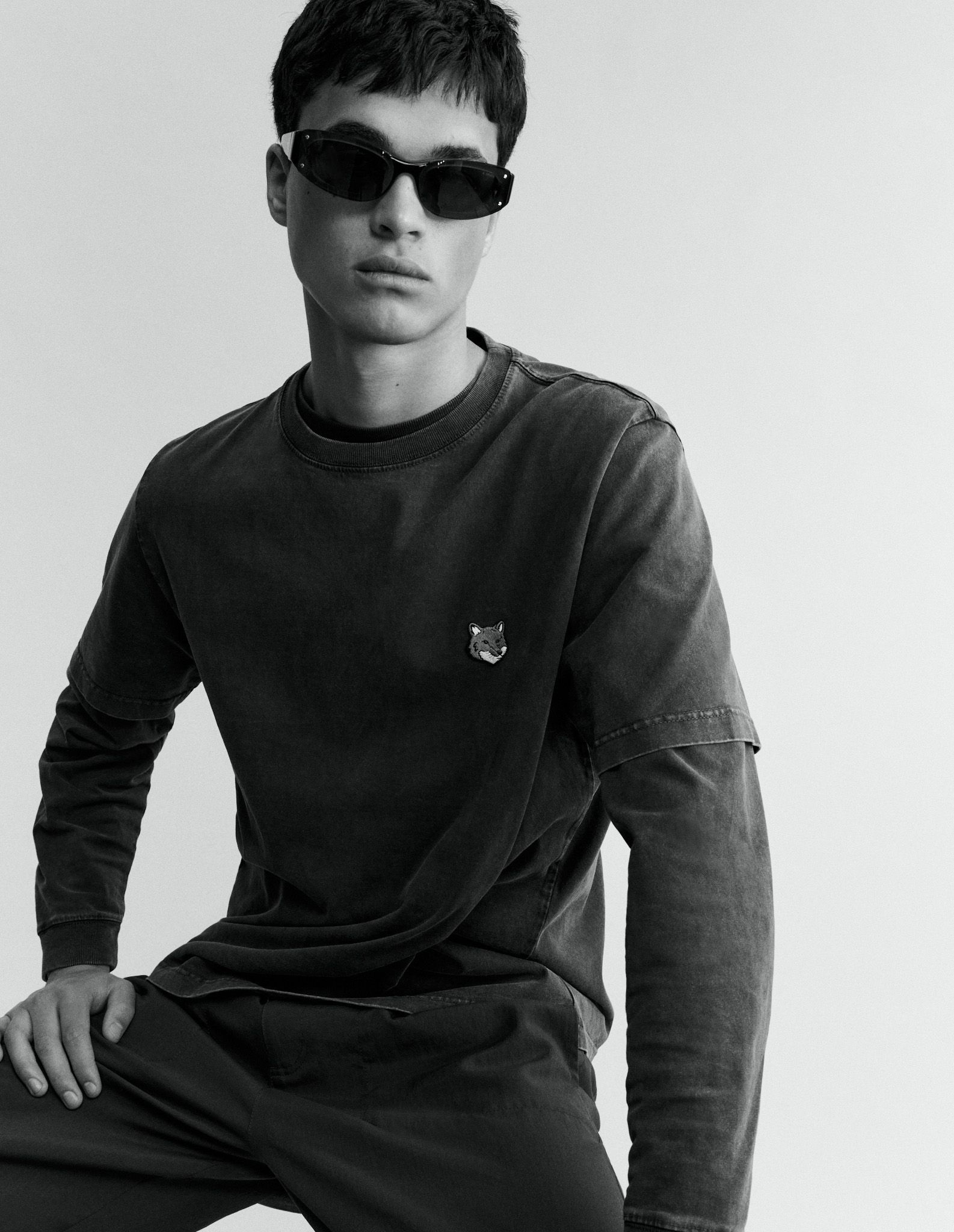 Maison Kitsuné - Áo thun nam Fox Head dáng comfort