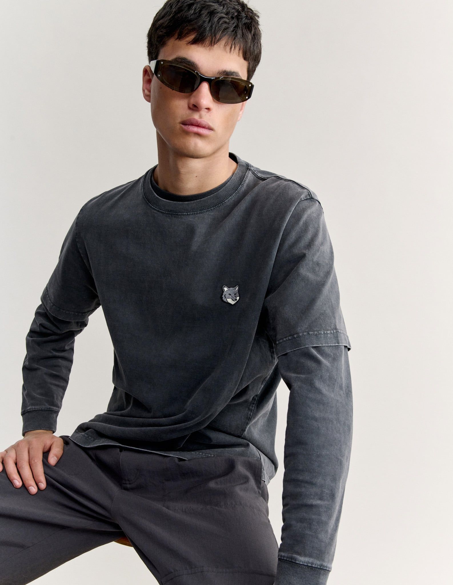 Maison Kitsuné - Áo thun nam Fox Head dáng comfort