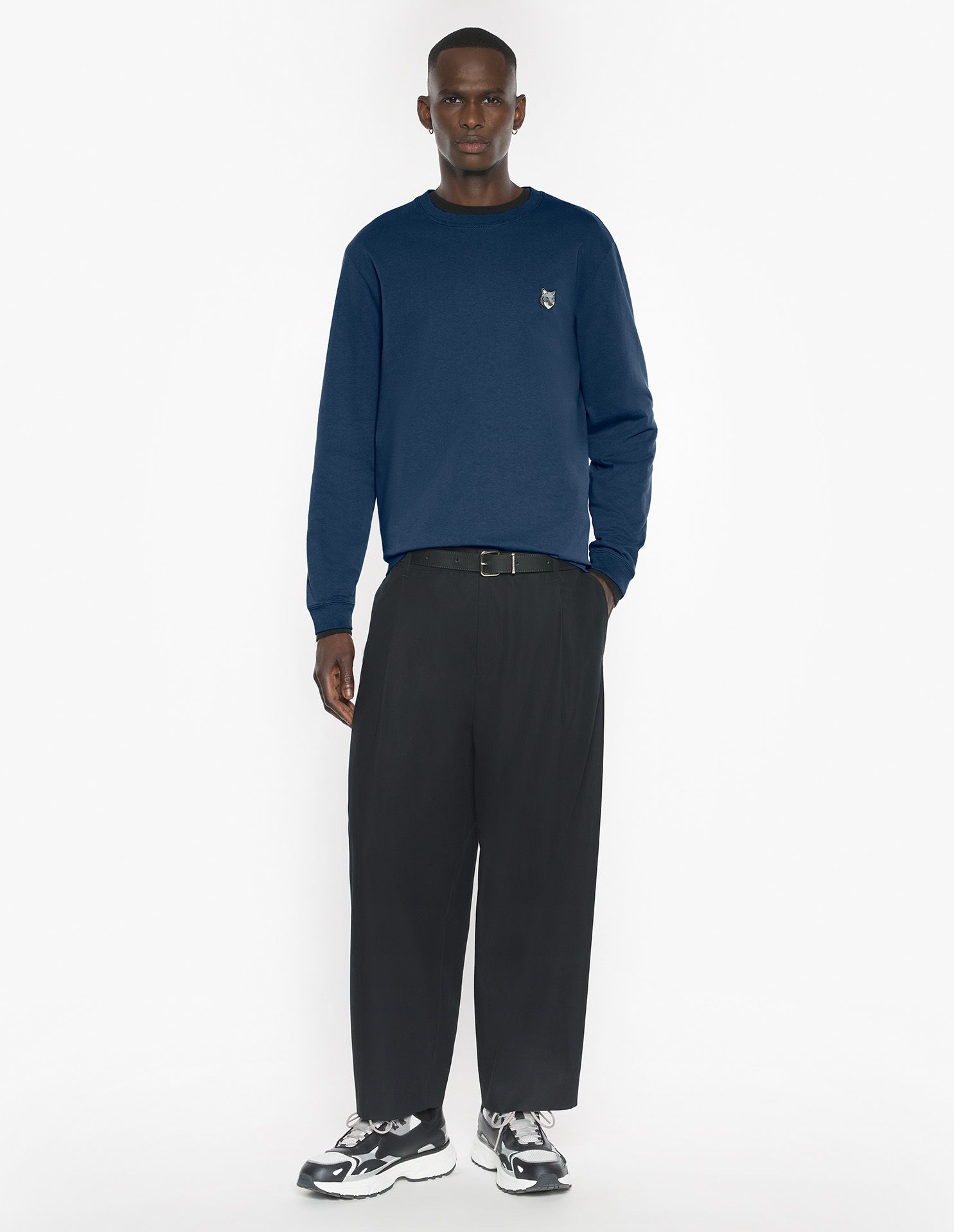 Maison Kitsuné - Áo thun dài tay nam Fox Head dáng Comfort