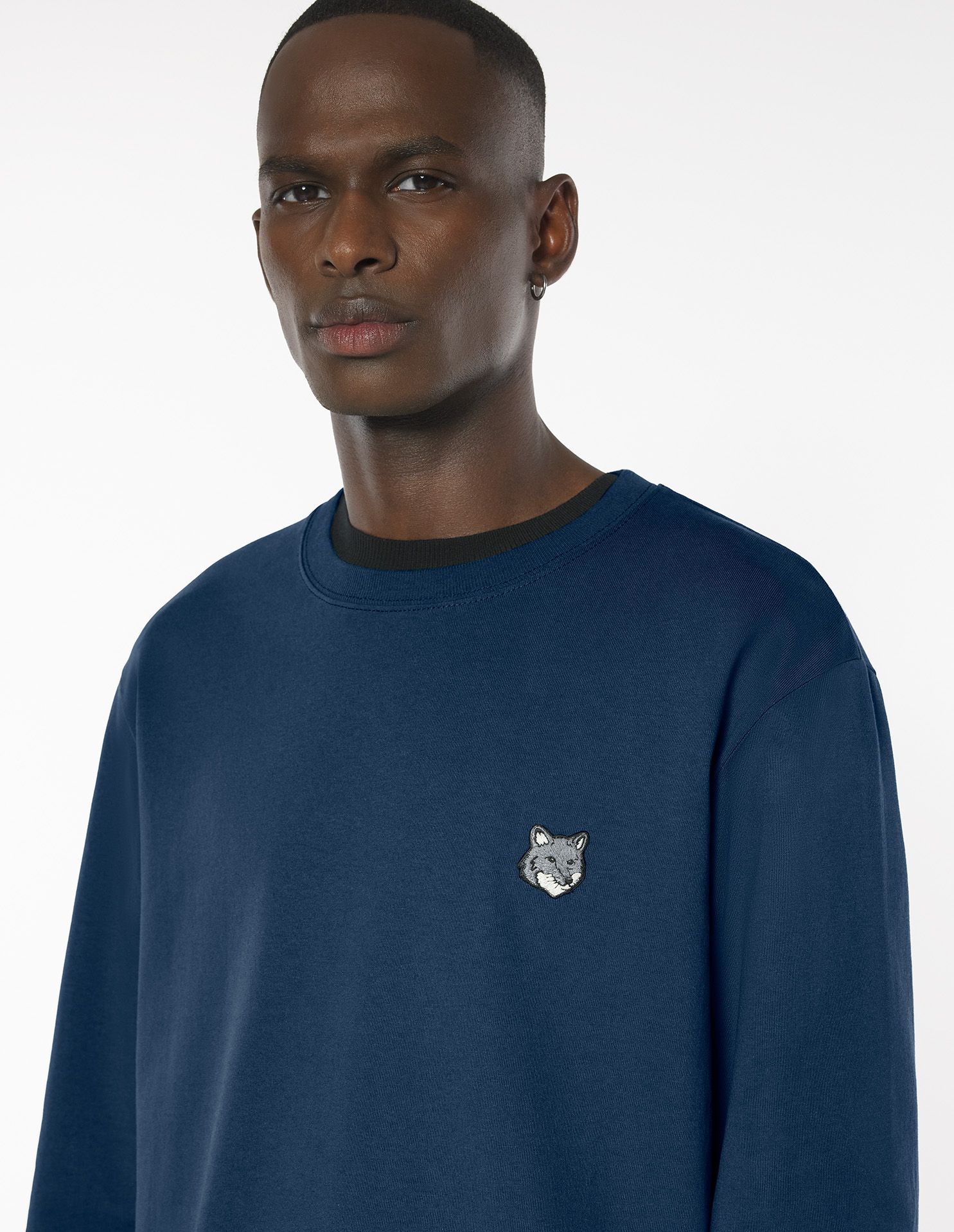 Maison Kitsuné - Áo thun dài tay nam Fox Head dáng Comfort