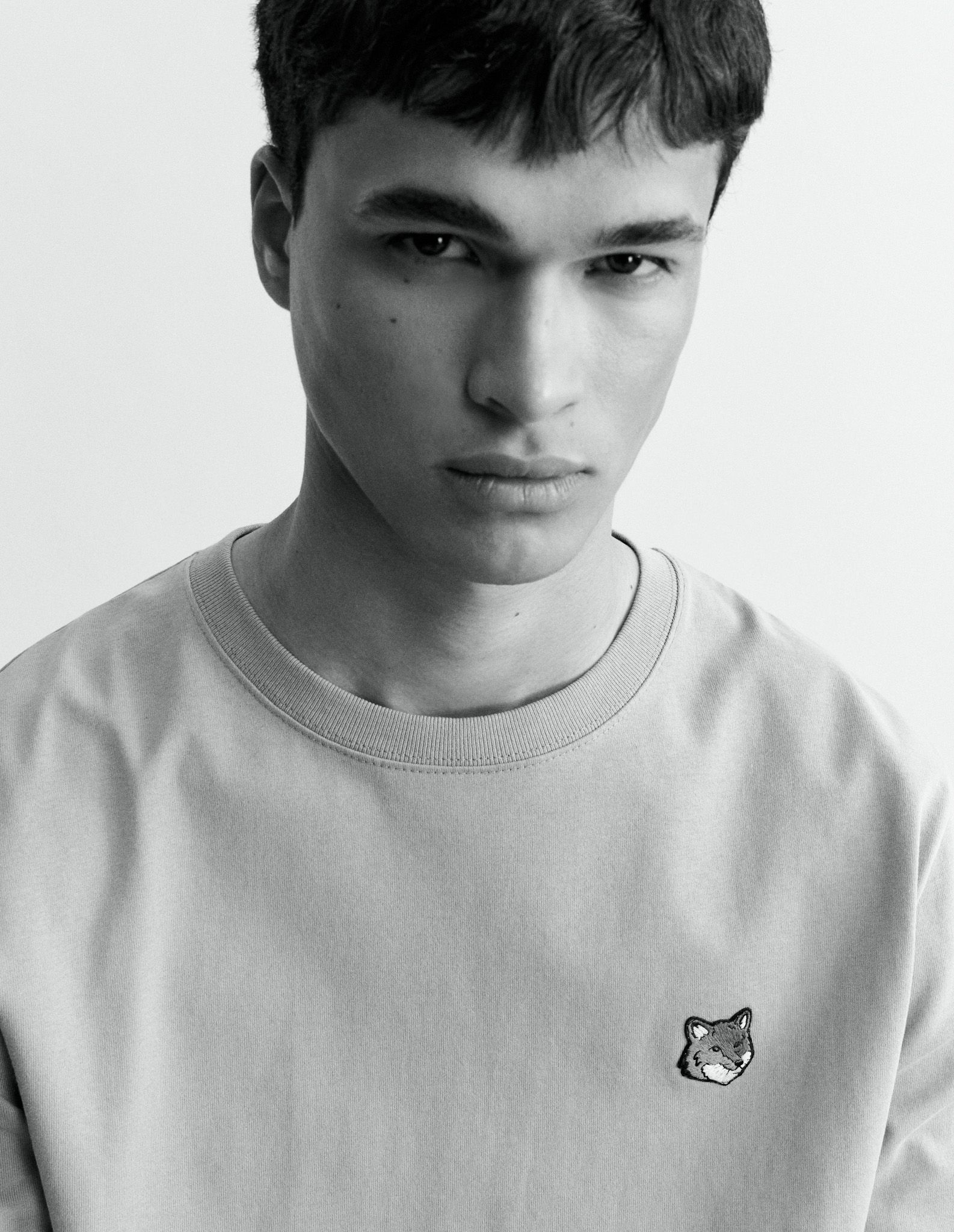 Maison Kitsuné - Áo thun dài tay nam Fox Head dáng Comfort