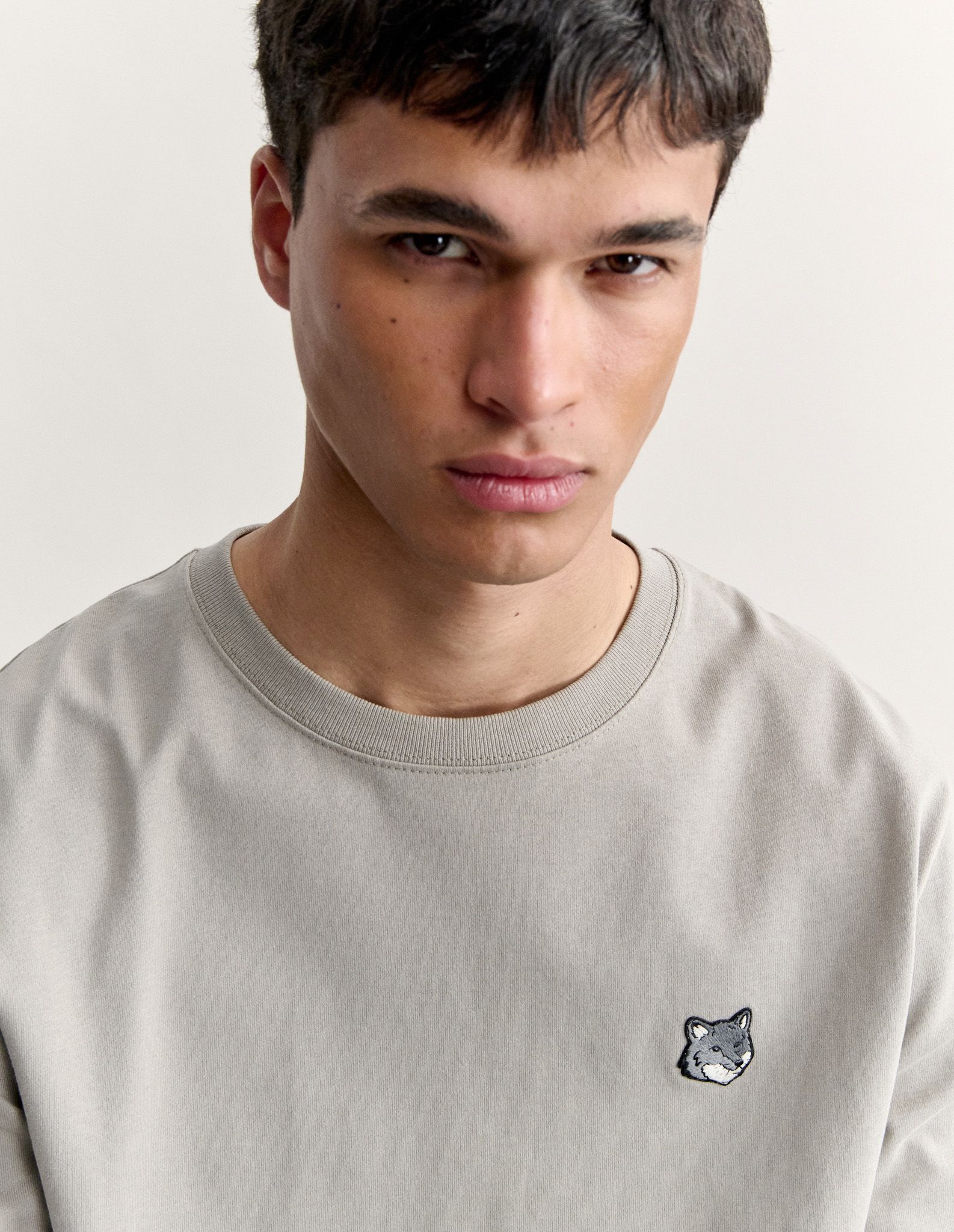 Maison Kitsuné - Áo thun dài tay nam Fox Head dáng Comfort