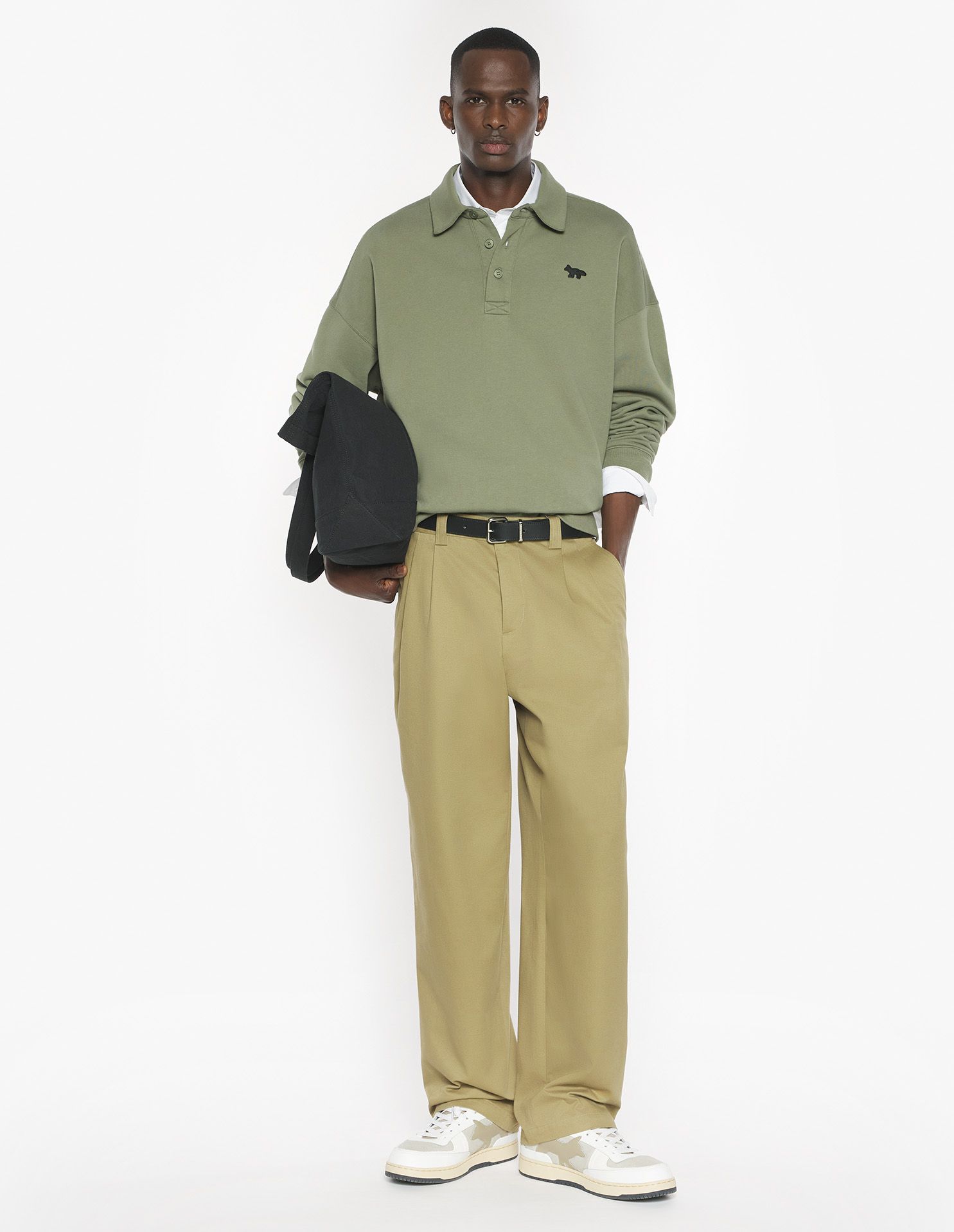 Maison Kitsuné - Áo polo nỉ Profile Fox dáng Oversize