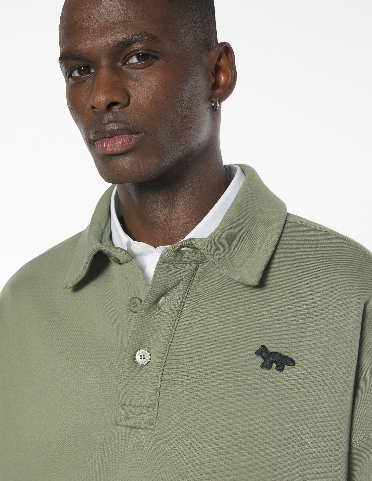 Maison Kitsuné - Áo polo nỉ Profile Fox dáng Oversize