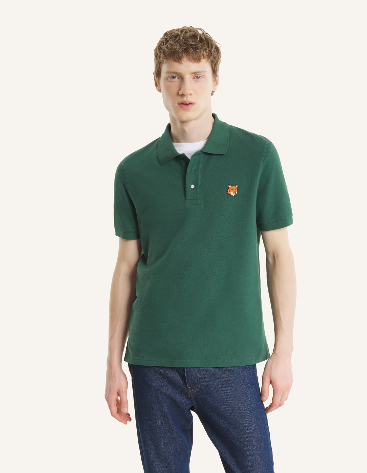 Maison Kitsuné - Áo Polo nam Fox Head dáng Regular