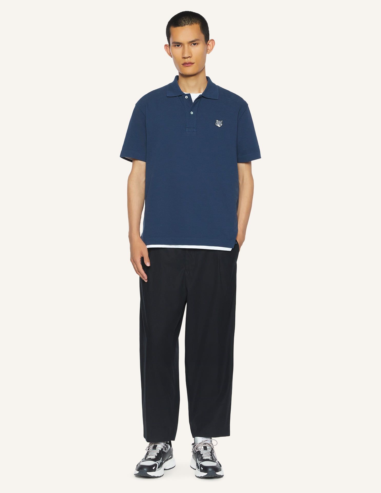 Maison Kitsuné - Áo Polo nam Fox Head dáng Comfort