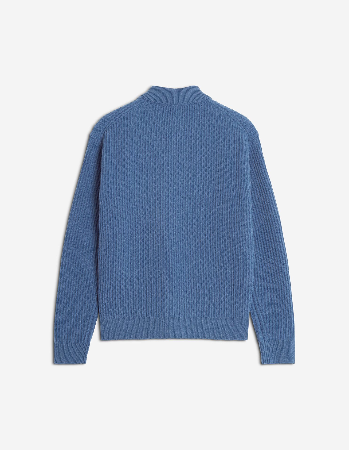 Maison Kitsuné - Áo polo nam len gân Fox Head Wool dáng Regular