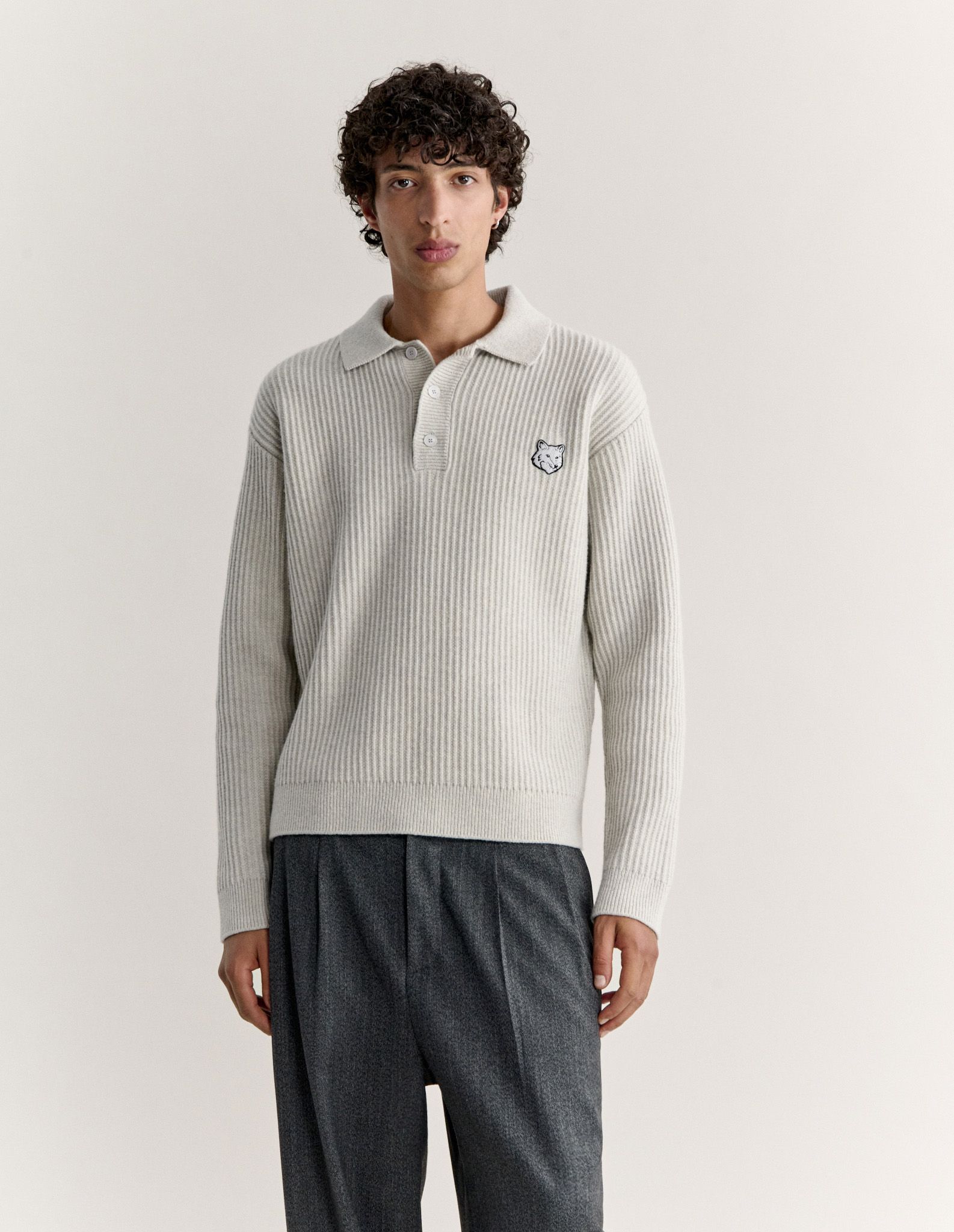 Áo polo nam len gân Fox Head Wool dáng Regular