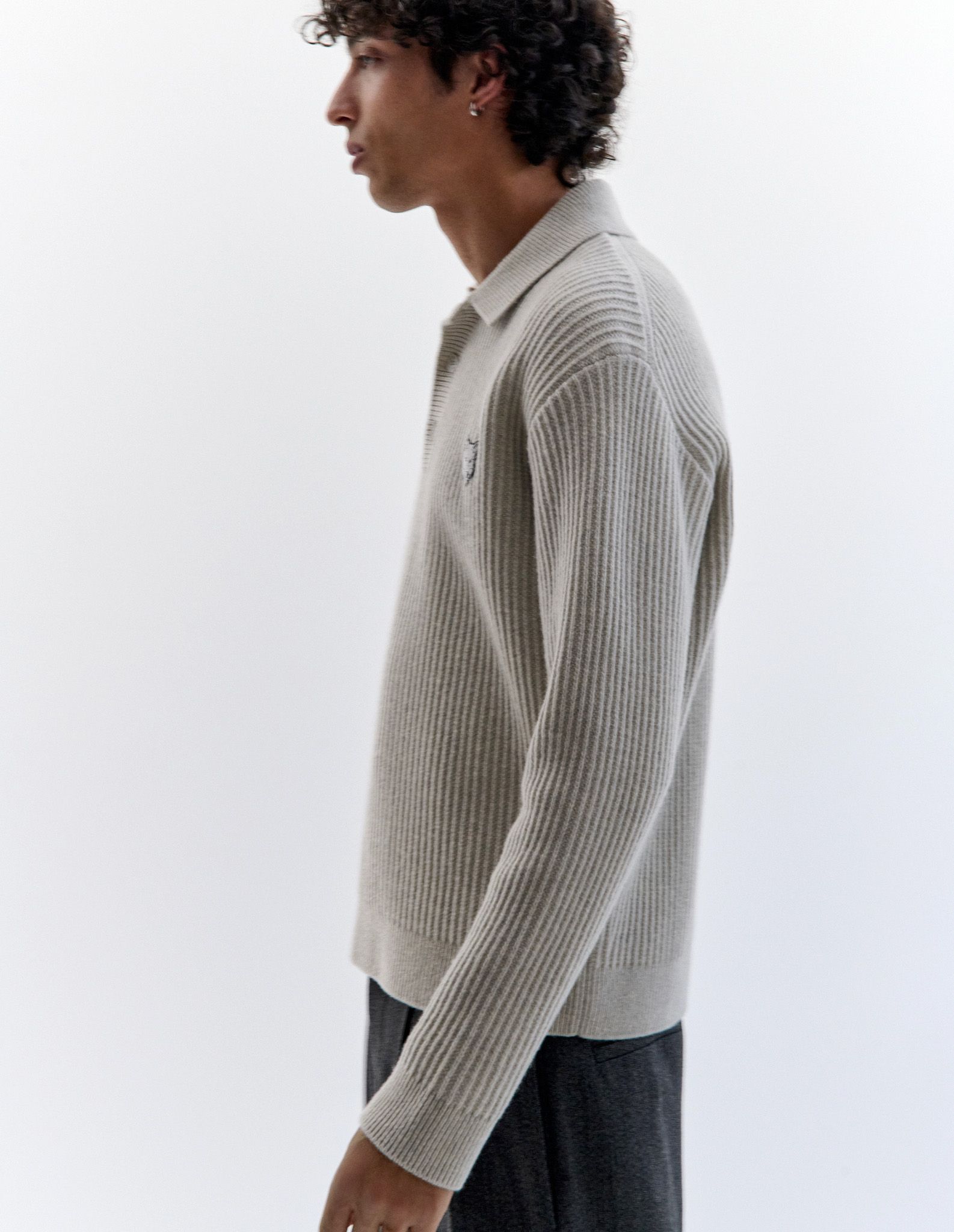 Áo polo nam len gân Fox Head Wool dáng Regular
