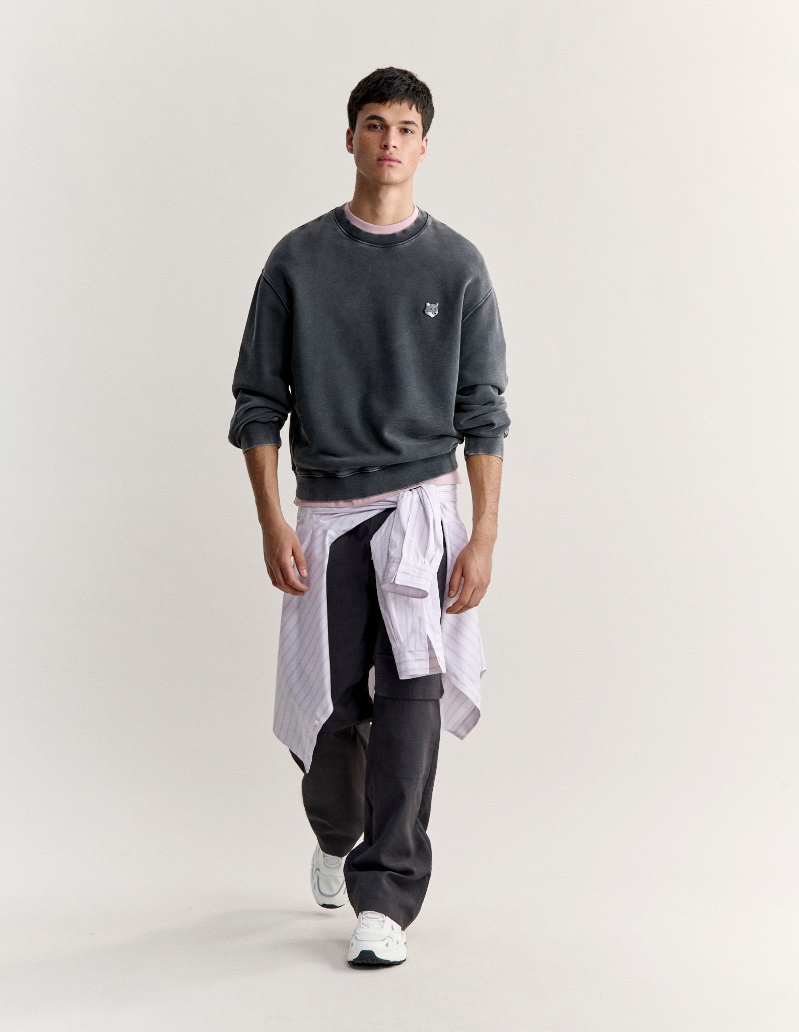 Maison Kitsuné - Áo sweatshirt nam Fox Head dáng comfort