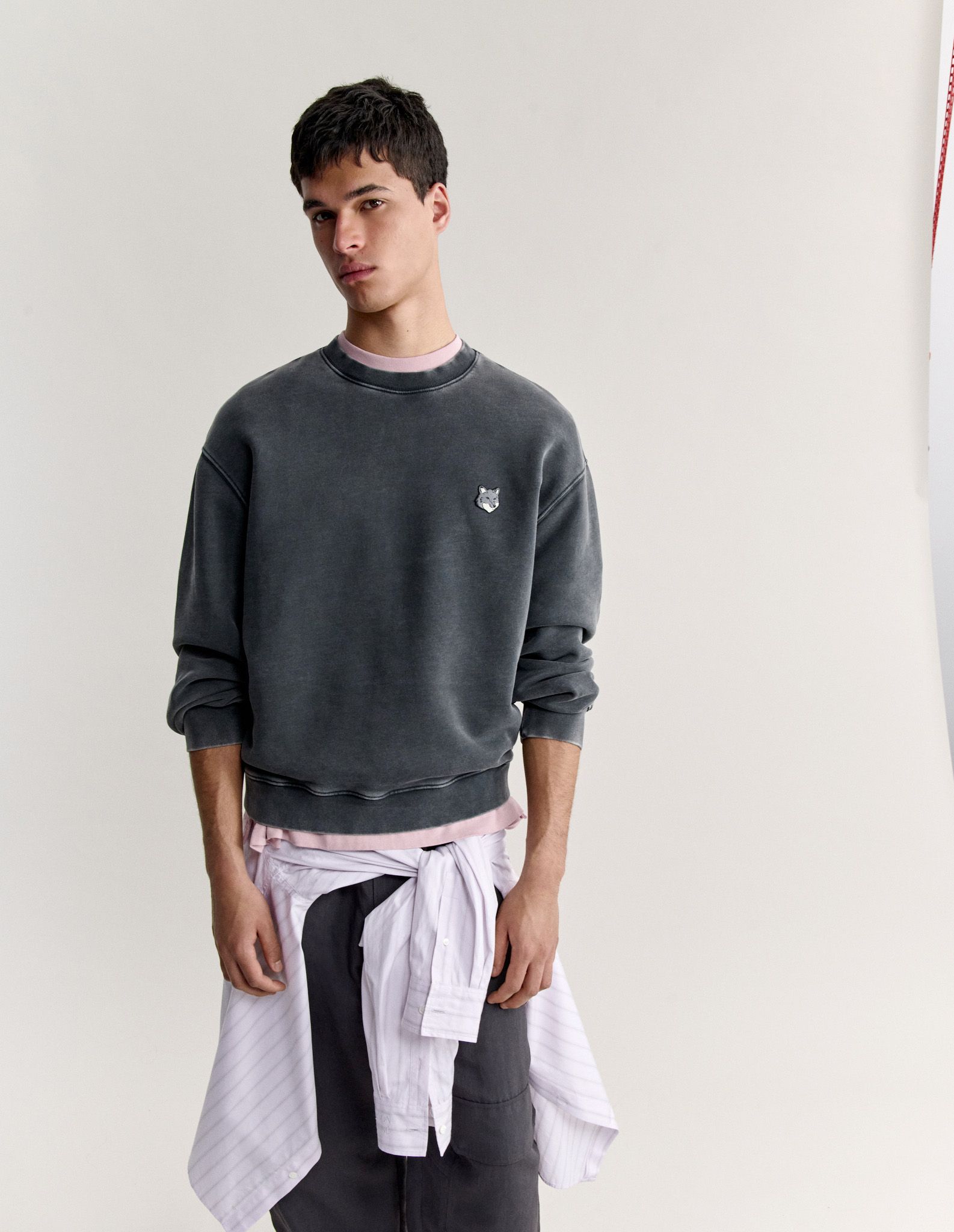 Maison Kitsuné - Áo sweatshirt nam Fox Head dáng comfort