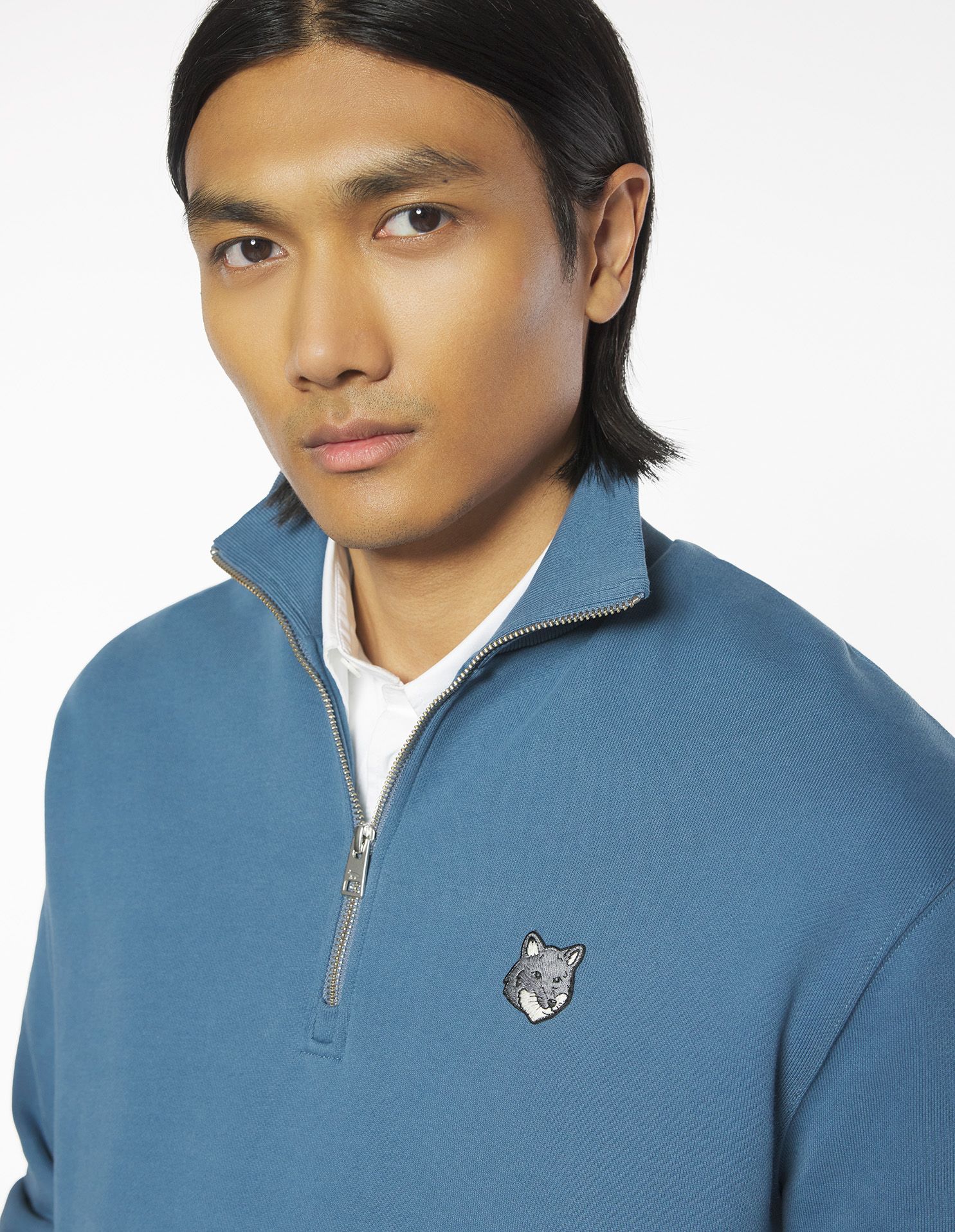 Maison Kitsuné - Áo sweatshirt nam khóa kéo Fox Head dáng Comfort