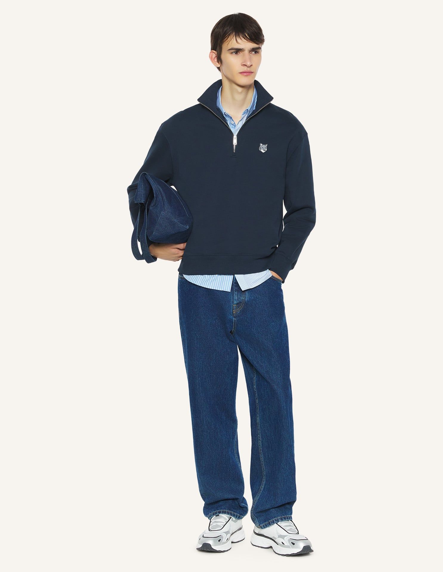 Áo sweatshirt nam khóa kéo Fox Head dáng comfort