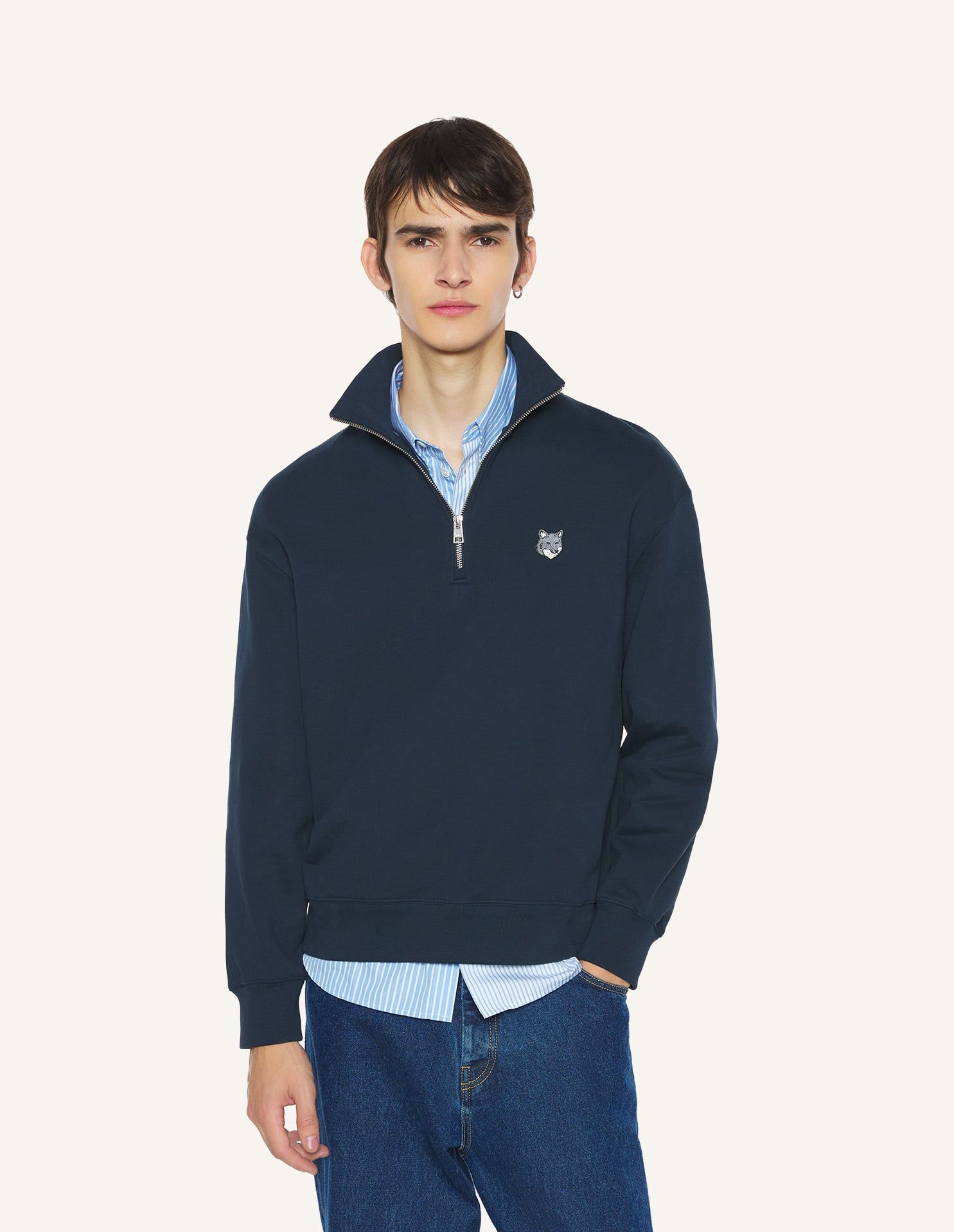 Áo sweatshirt nam khóa kéo Fox Head dáng Comfort