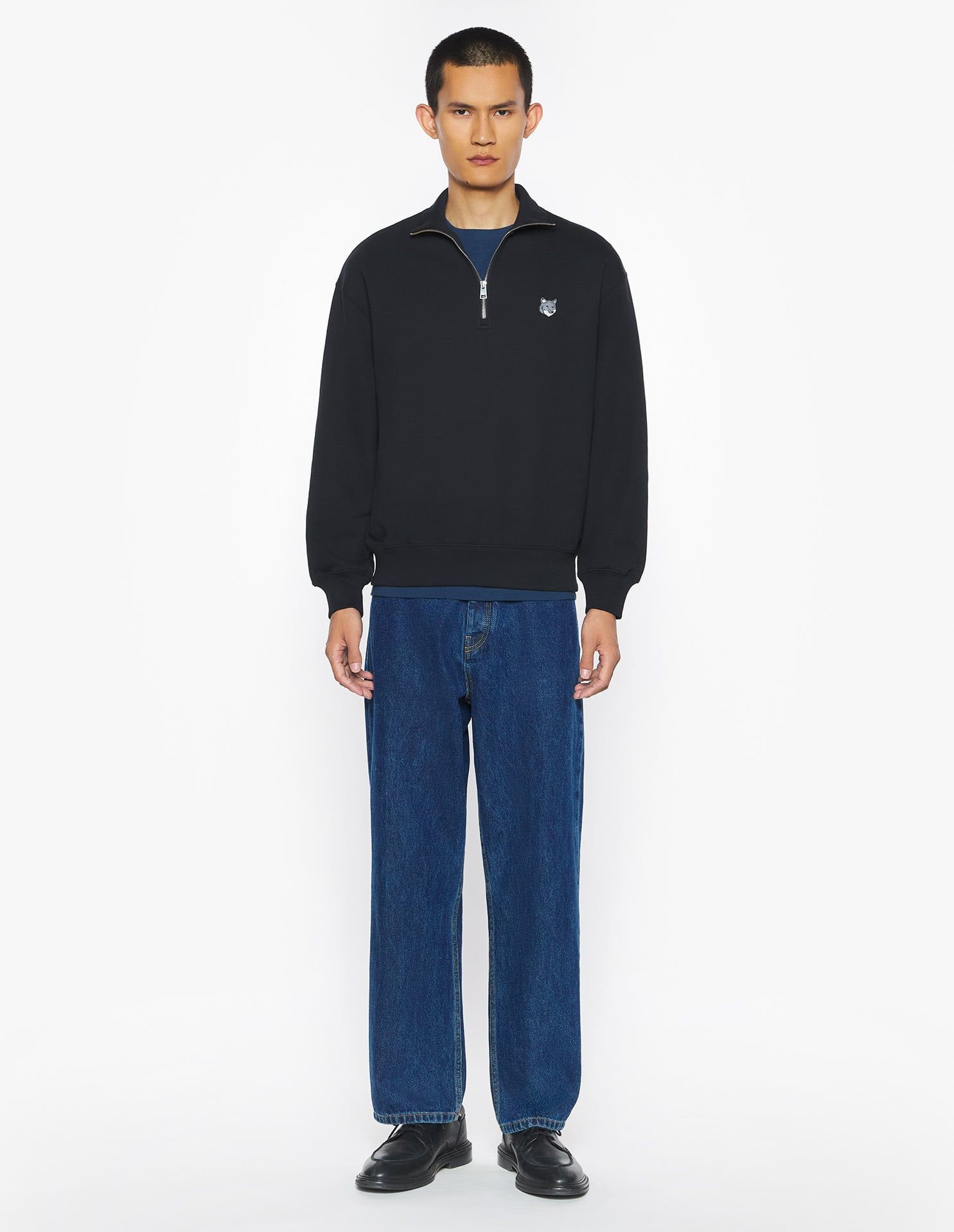 Maison Kitsuné - Áo sweatshirt nam khóa kéo Fox Head dáng Comfort