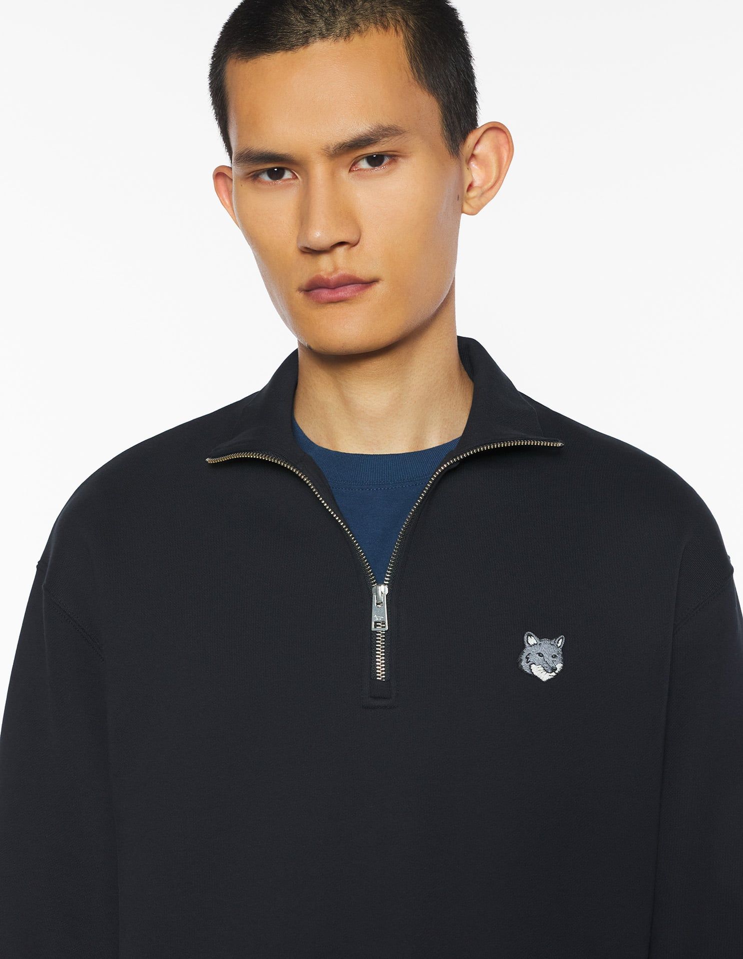 Maison Kitsuné - Áo sweatshirt nam khóa kéo Fox Head dáng Comfort