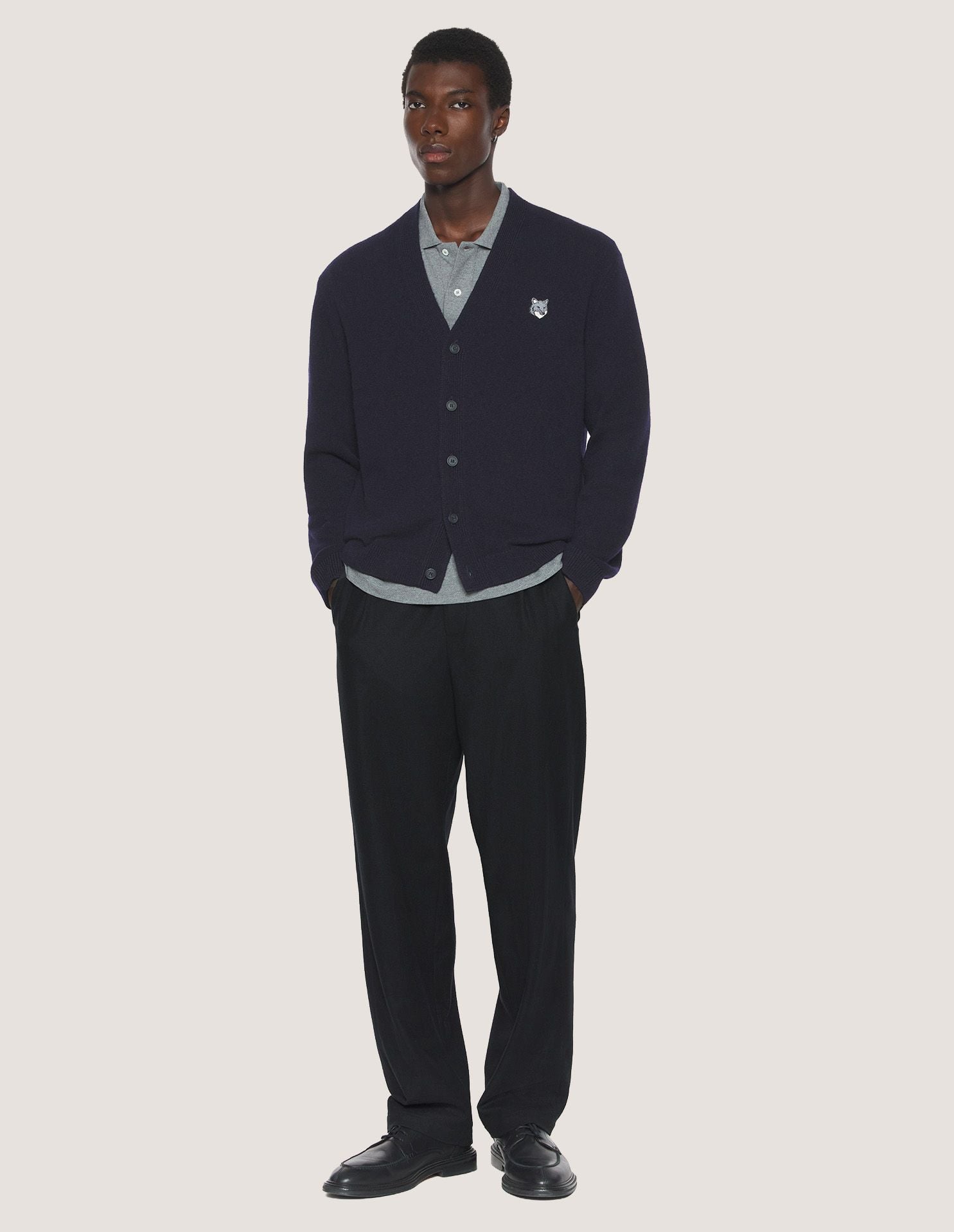 Áo Cardigan nam Fox Head Lambswool dáng Comfort
