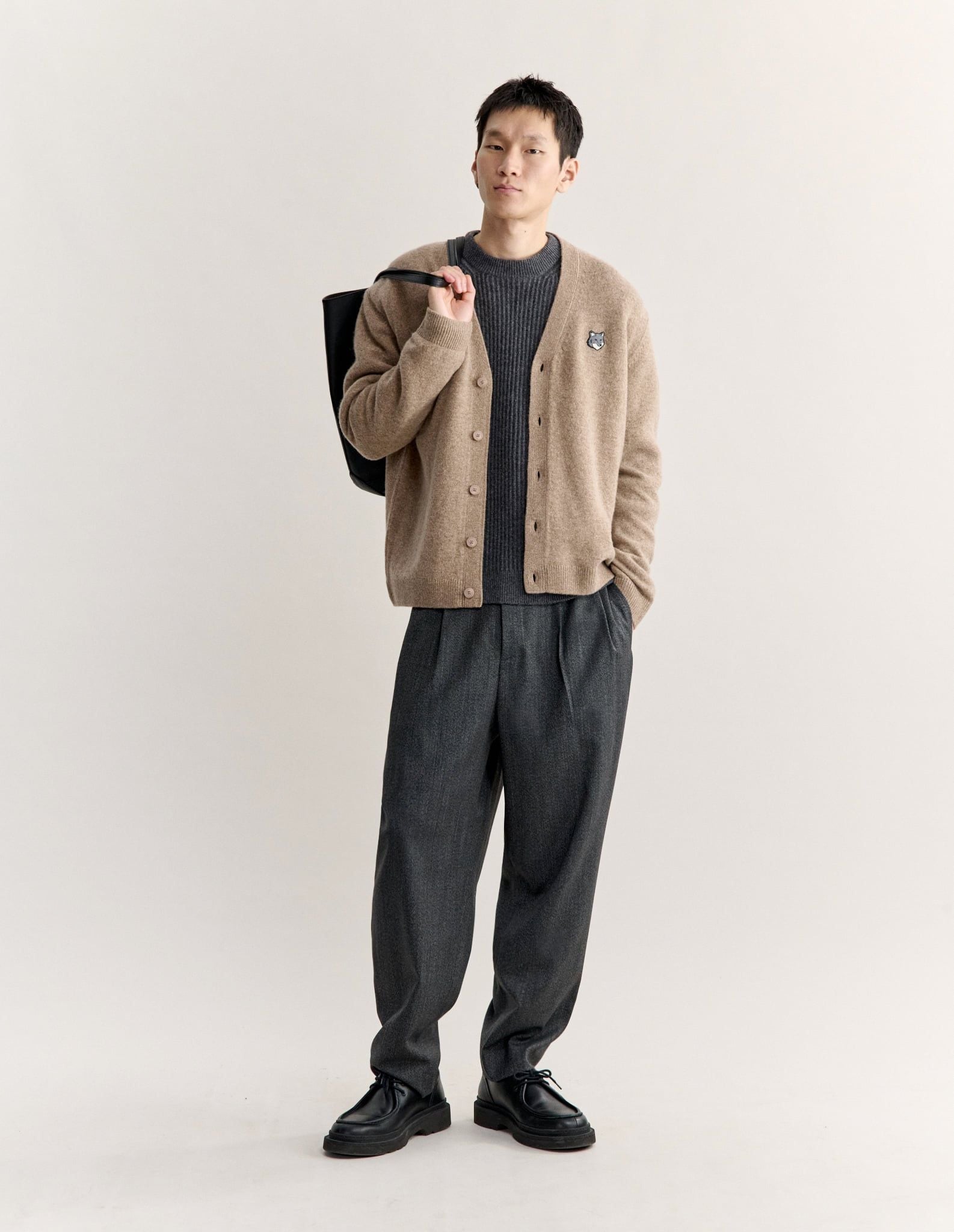 Áo Cardigan nam Fox Head Lambswool dáng Comfort