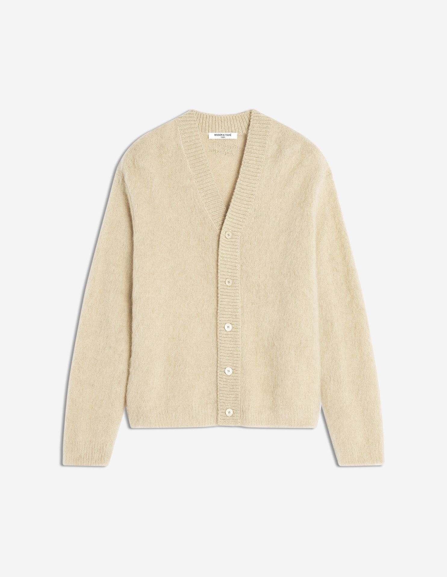 Maison Kitsuné - Áo cardigan nam BRUSHED MOHAIR dáng Comfort