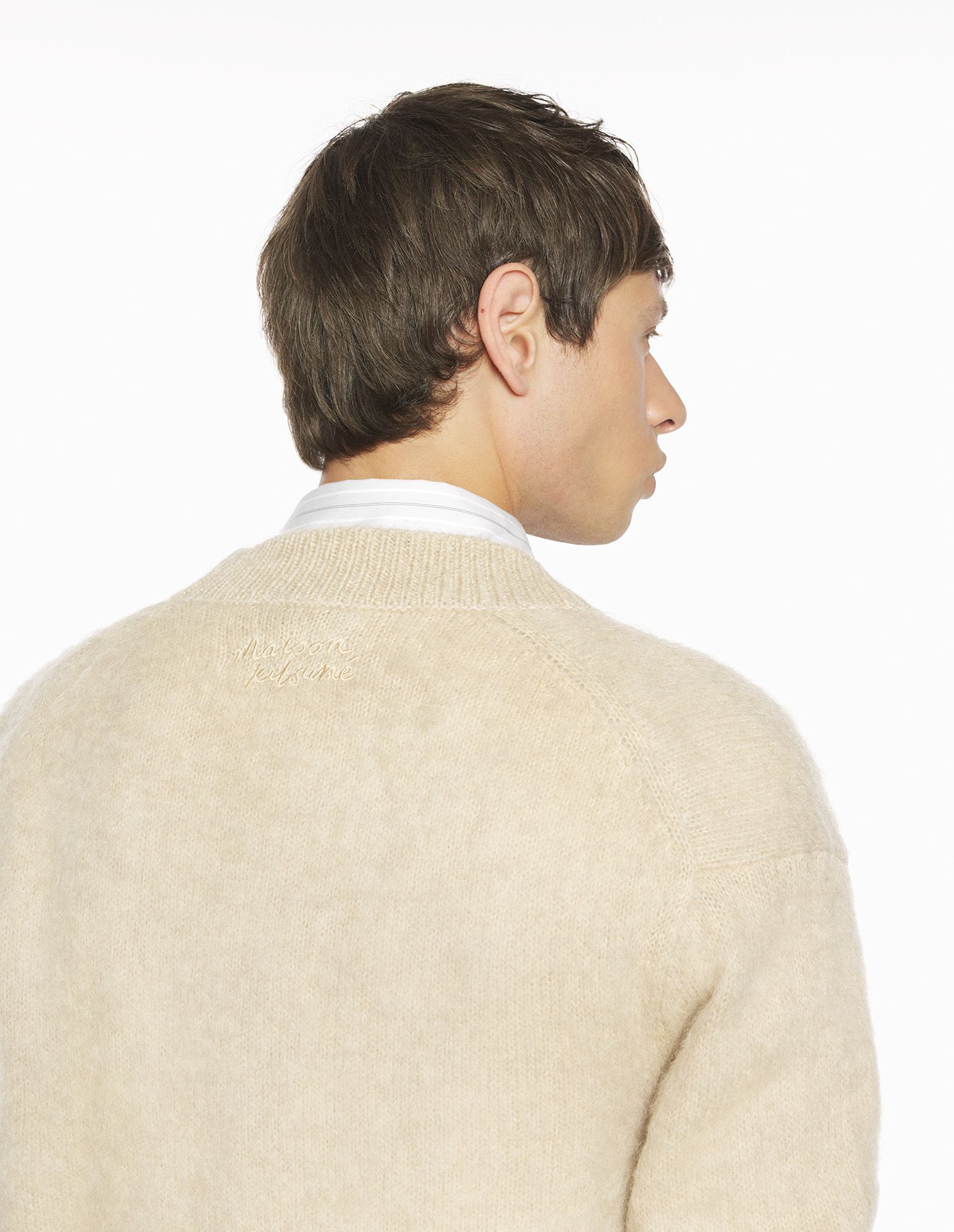 Maison Kitsuné - Áo cardigan nam BRUSHED MOHAIR dáng Comfort