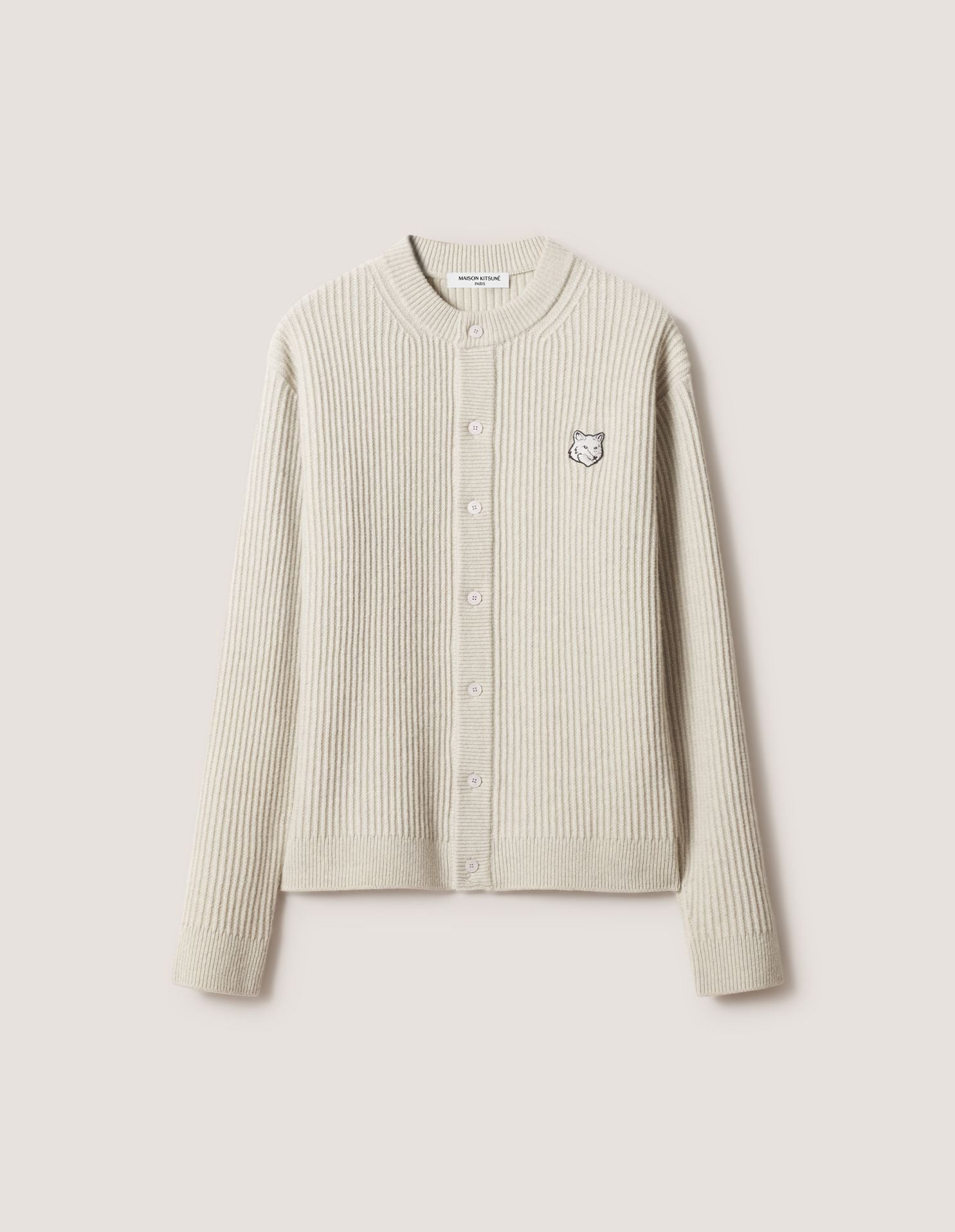 Áo cardigan len gân Fox Head Wool dáng Regular