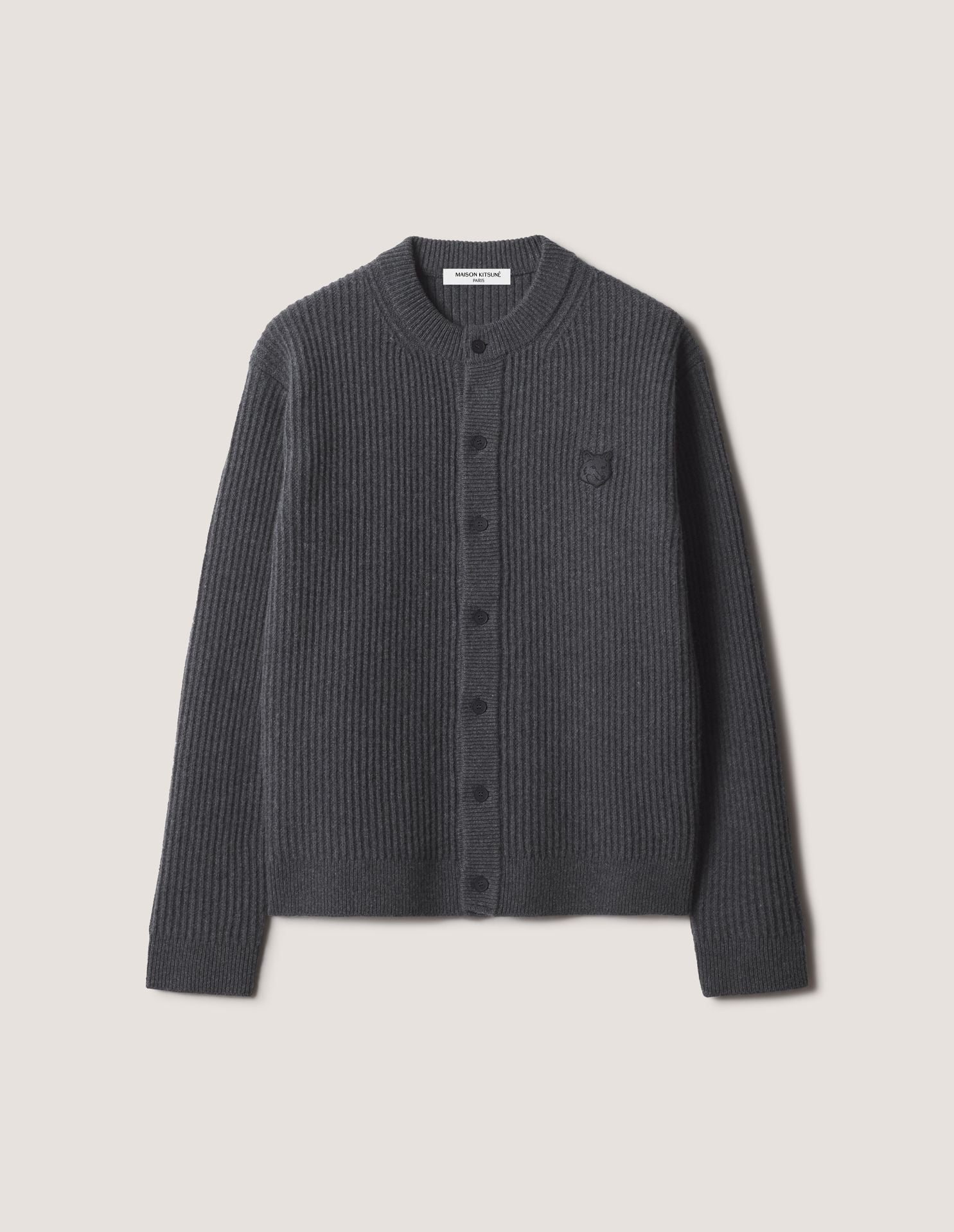 Áo cardigan len gân Fox Head Wool dáng Regular