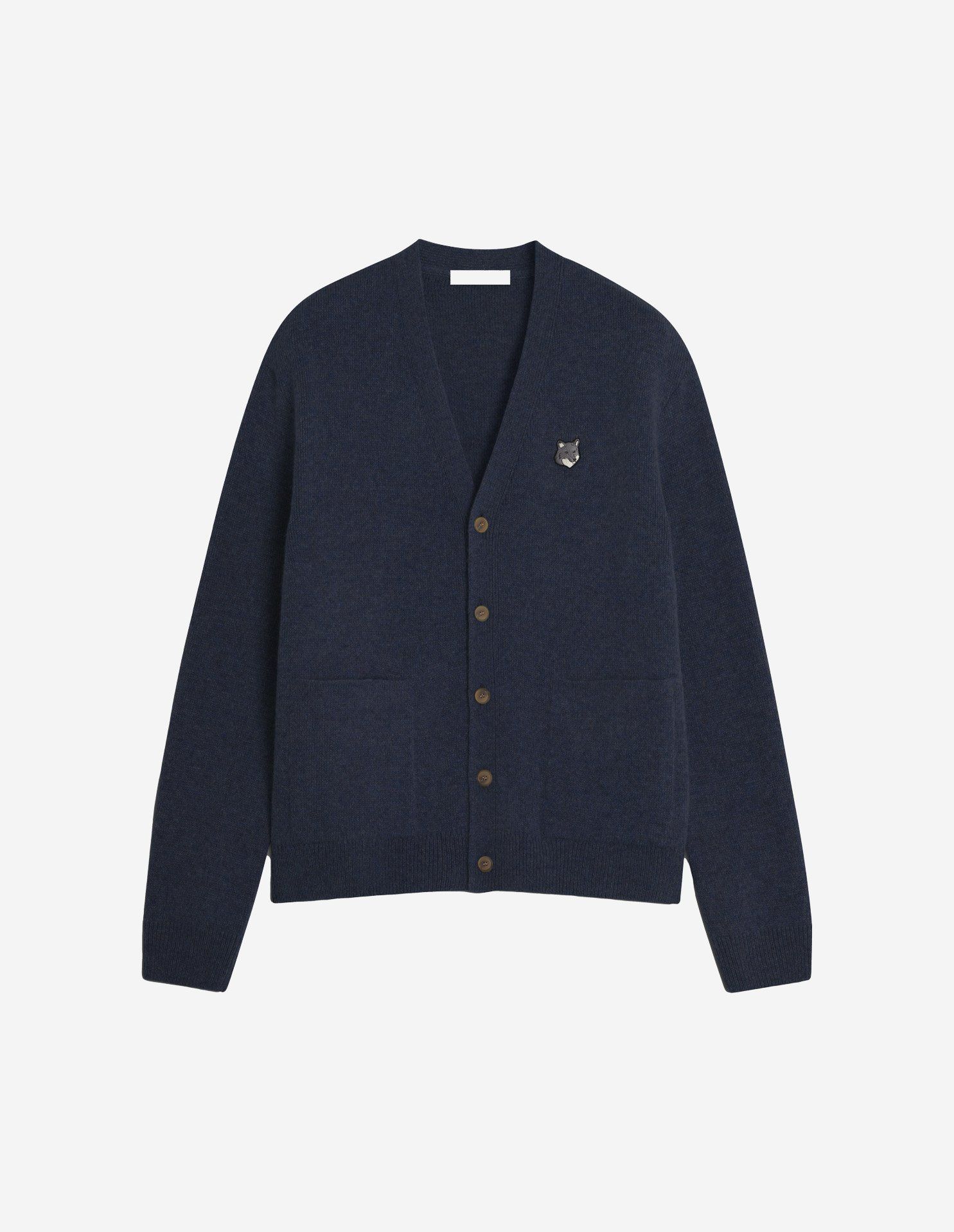 Maison Kitsuné - Áo cardigan len cừu milano Fox Head dáng Comfort