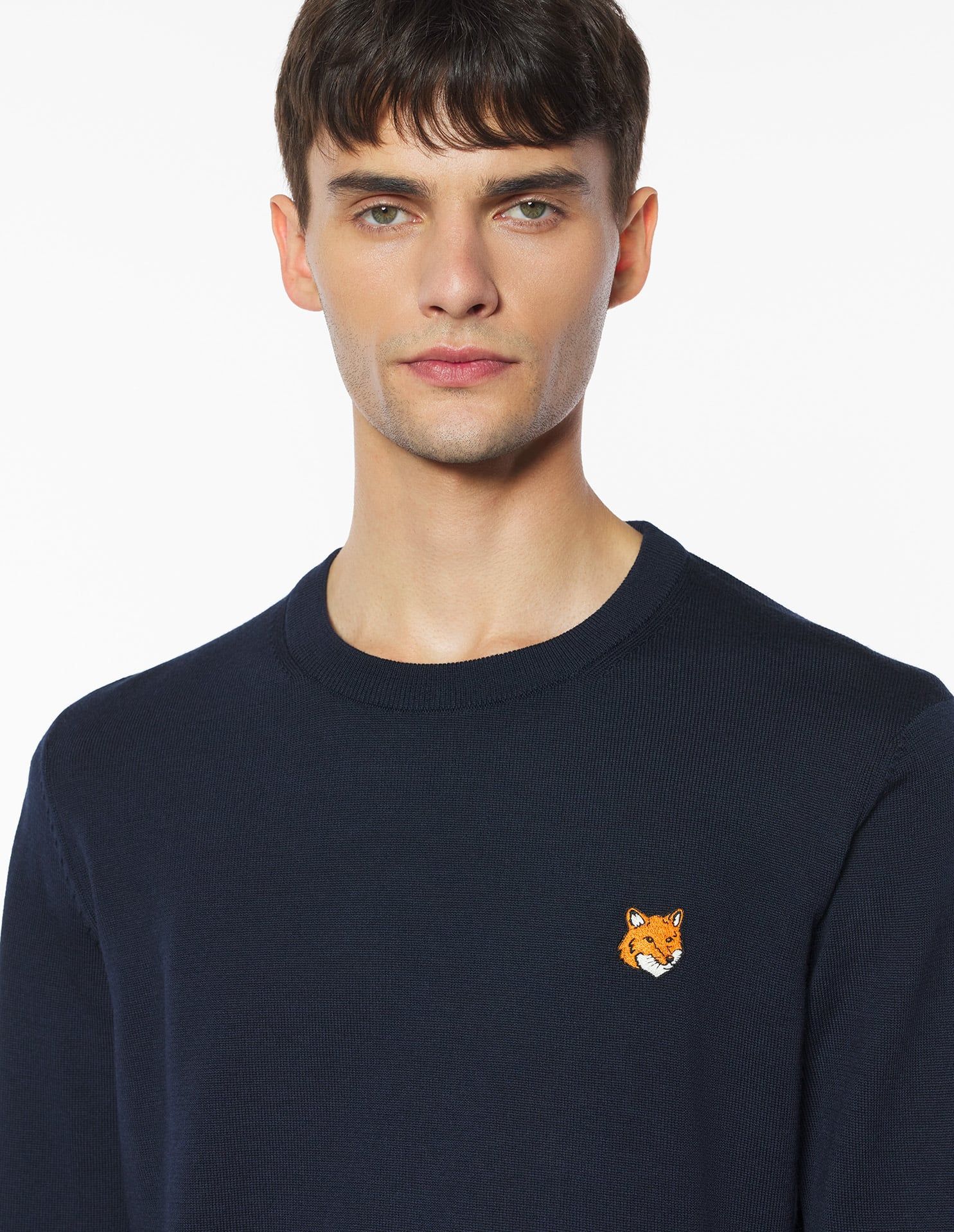 Maison Kitsuné - Áo len nam Fox Head Merino dáng Regular