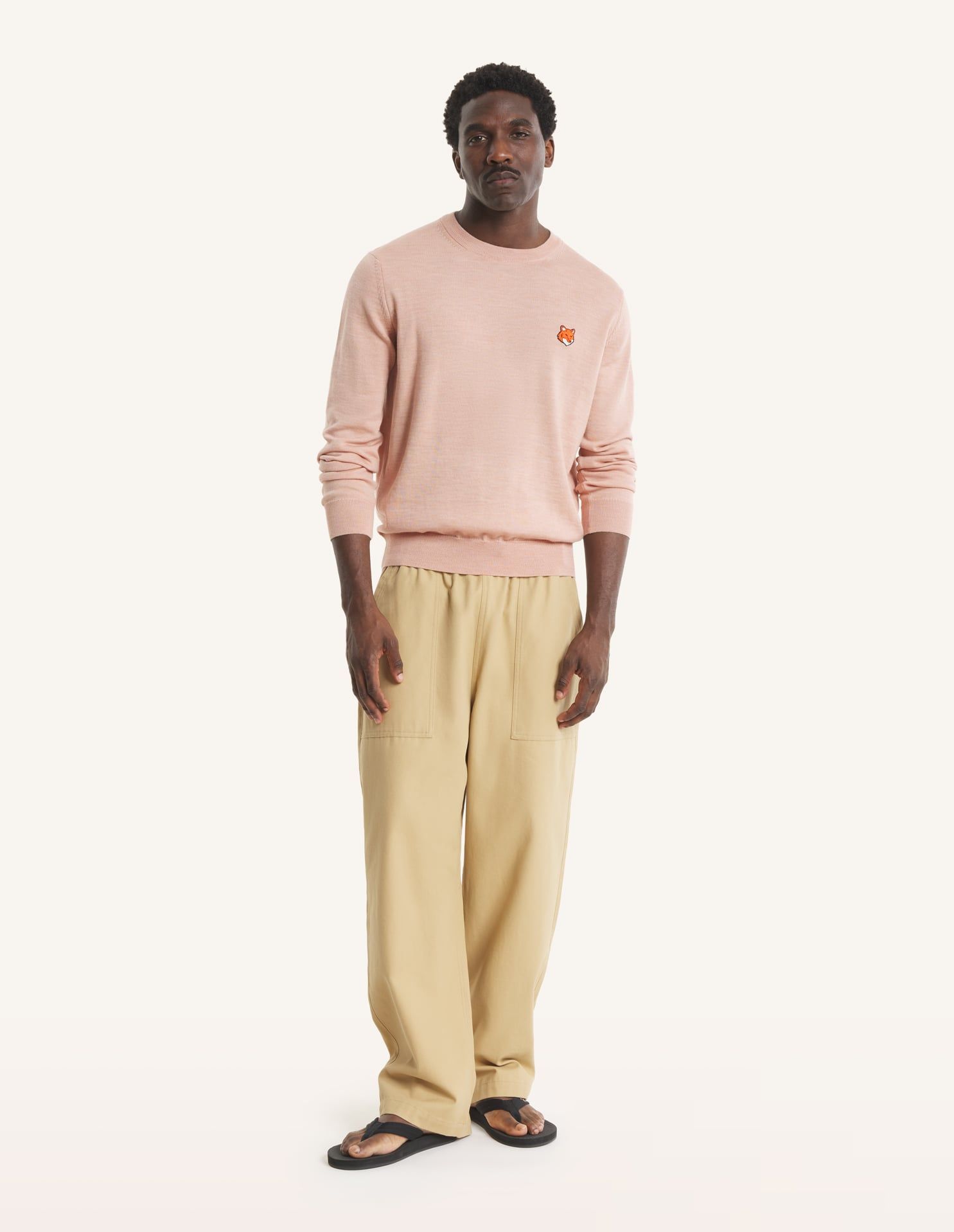 Maison Kitsuné - Áo len nam Fox Head Merino dáng Regular